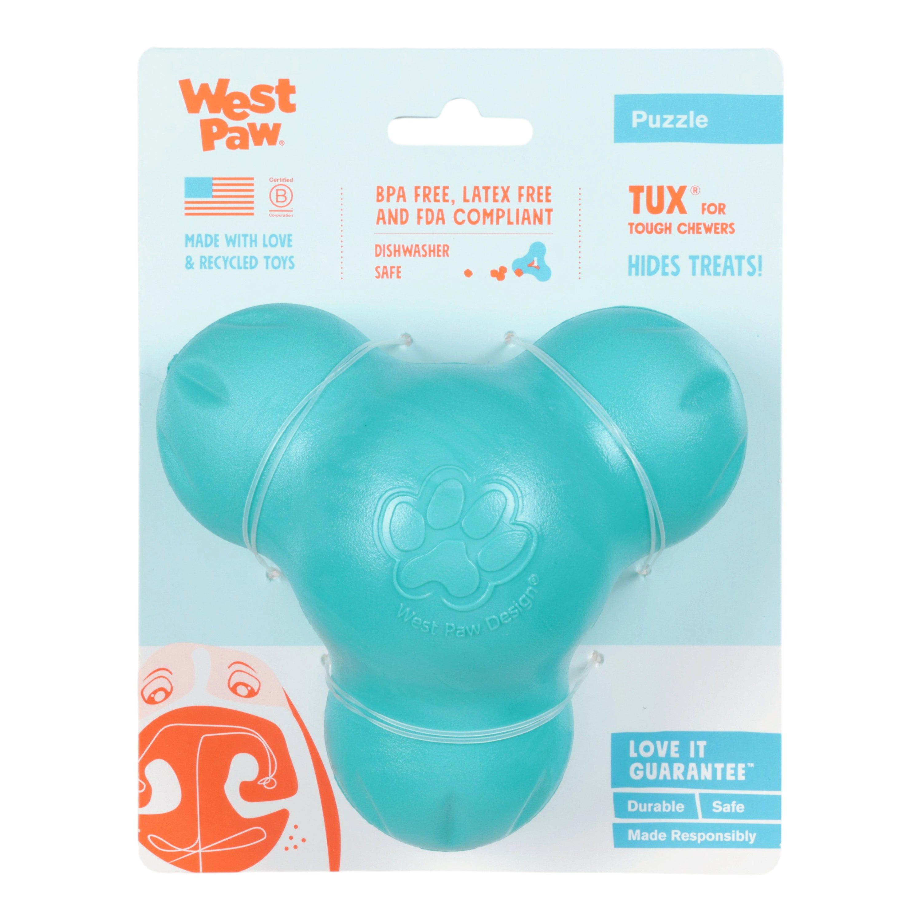 TUX de West Paw® color Verde Azulado (Teal) Edición Limitada – Juguete Dispensador de Premios para Perros