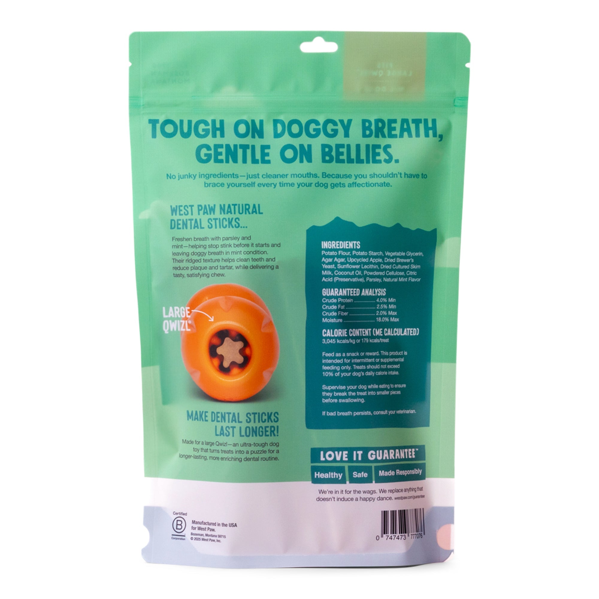 Natural Dental Sticks de West Paw® — Snacks Dentales Naturales para Qwizl
