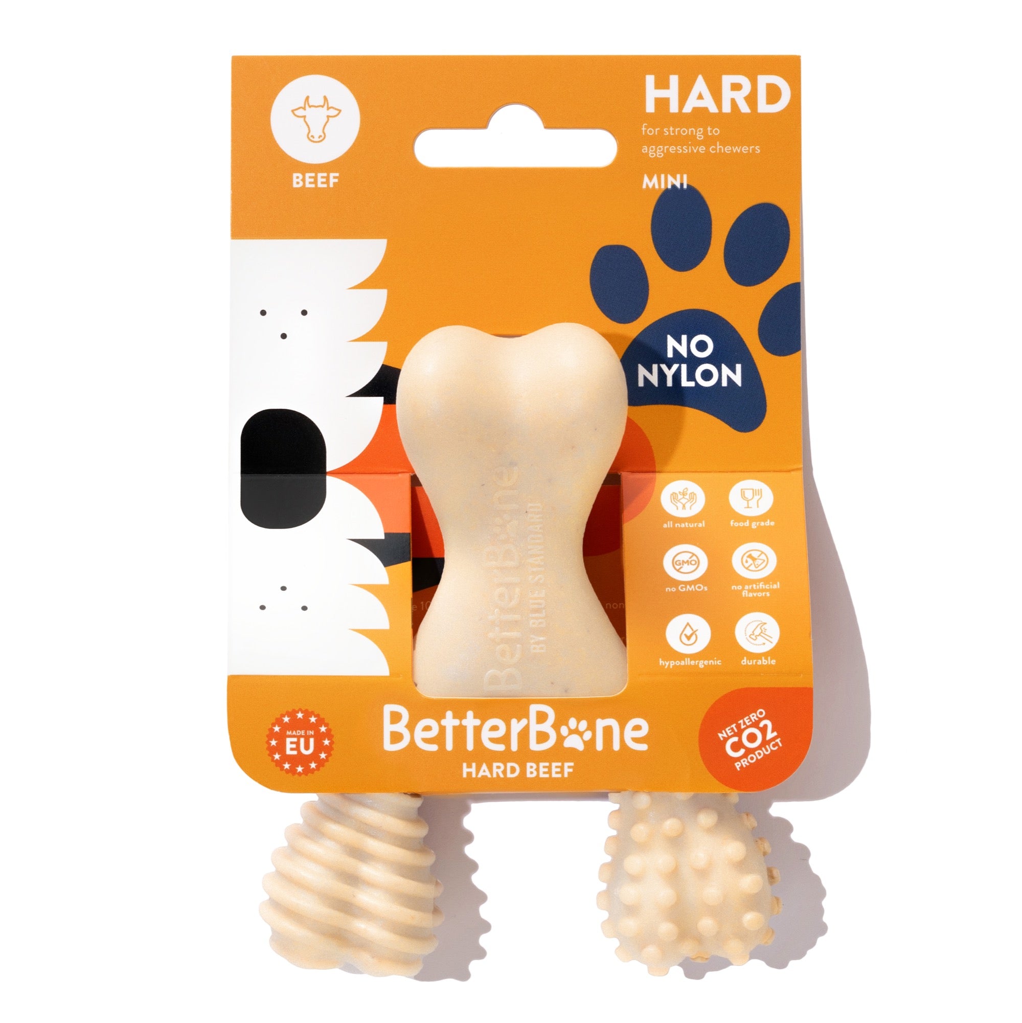 BetterBone TOUGH Beef: Hueso Masticable con CARNE para Perros Destructores