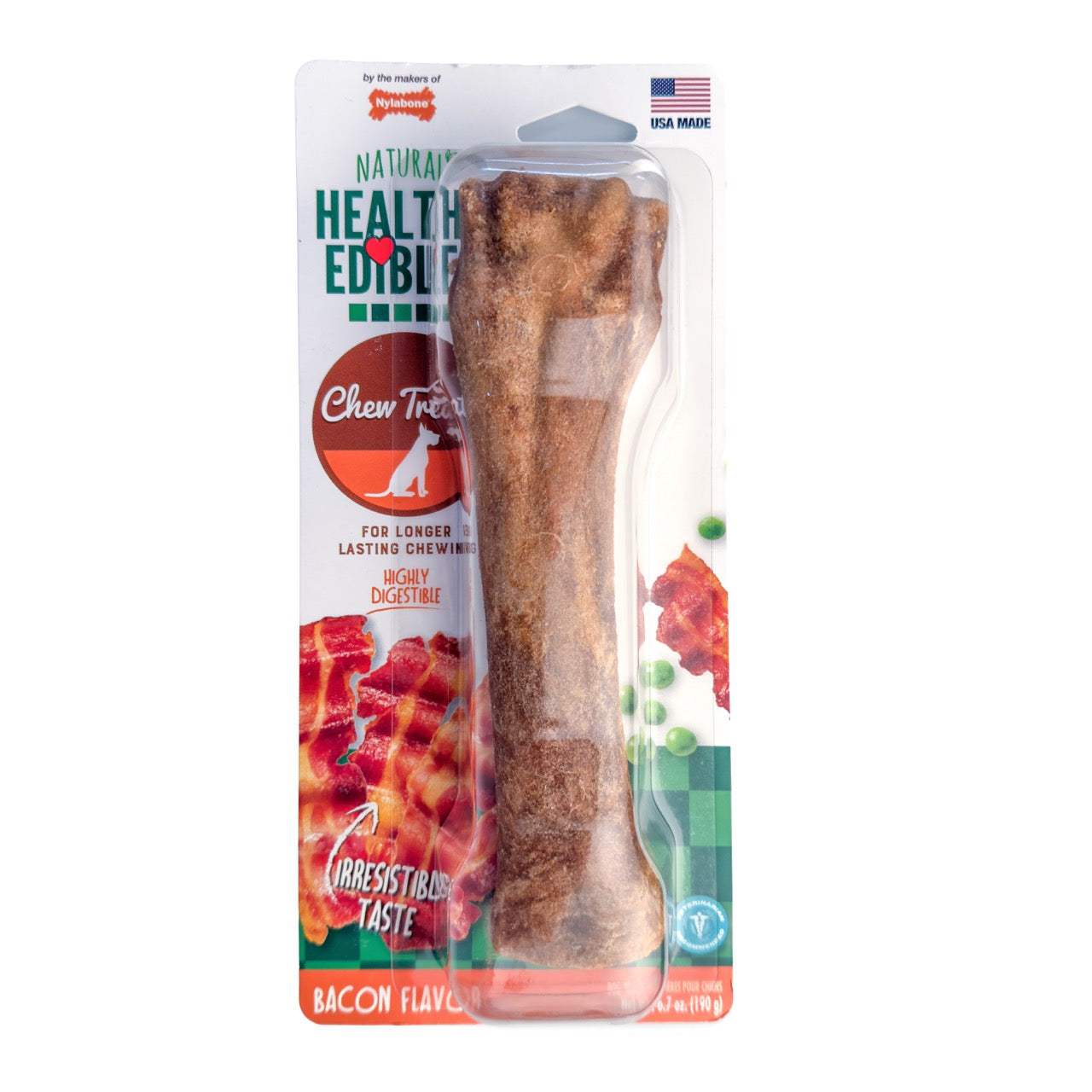 Premios Masticables Healthy Edibles Larga Duración Sabor Tocino para Perros | Nylabone