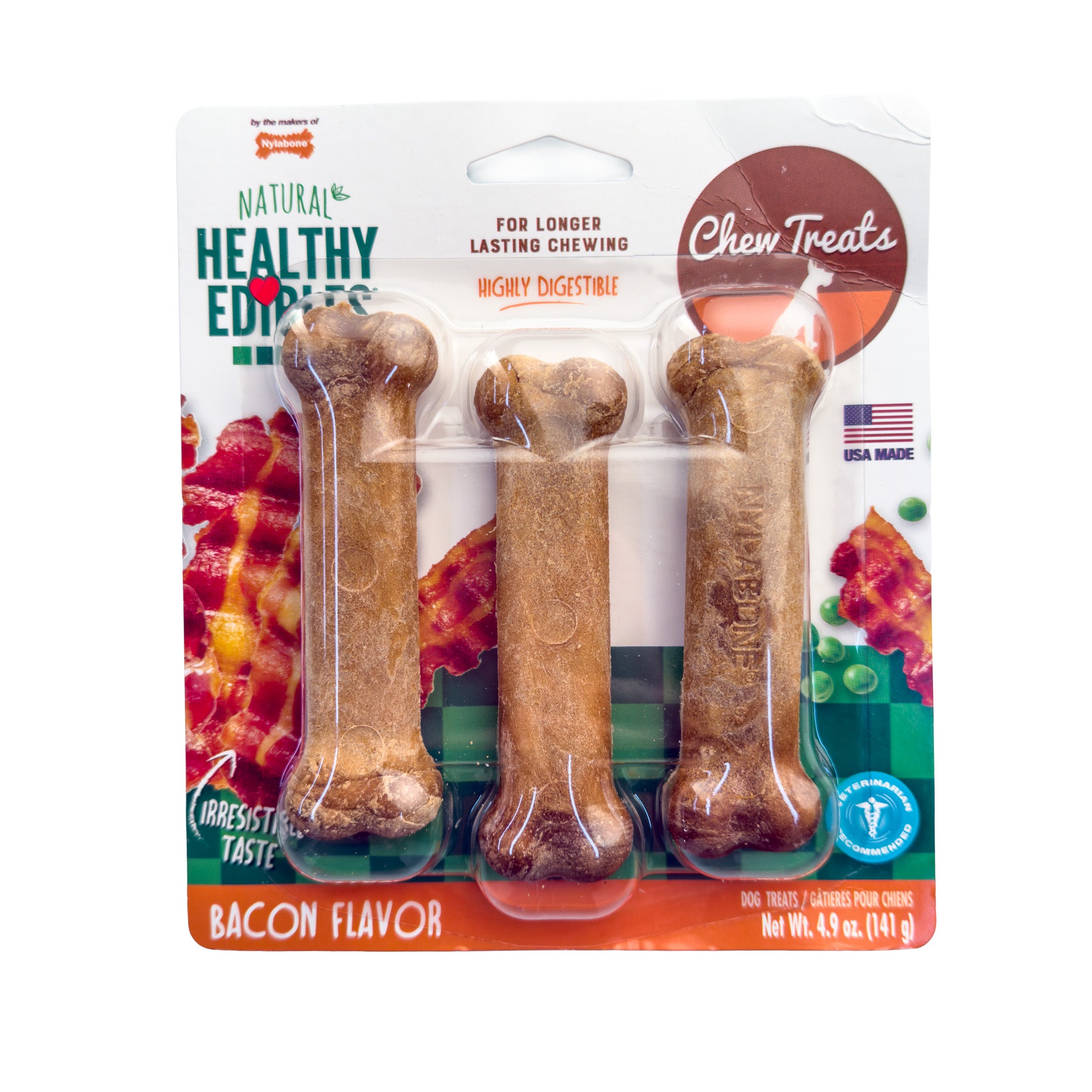 Premios Masticables Healthy Edibles Larga Duración Sabor Tocino para Perros | Nylabone