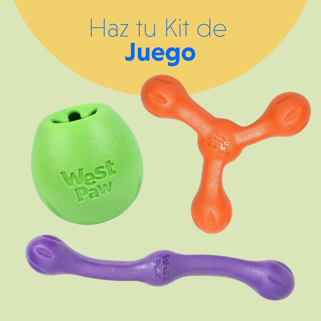 Kit de Diversión de West Paw: Zwig Morado + Skamp Naranja + Rumbl Verde