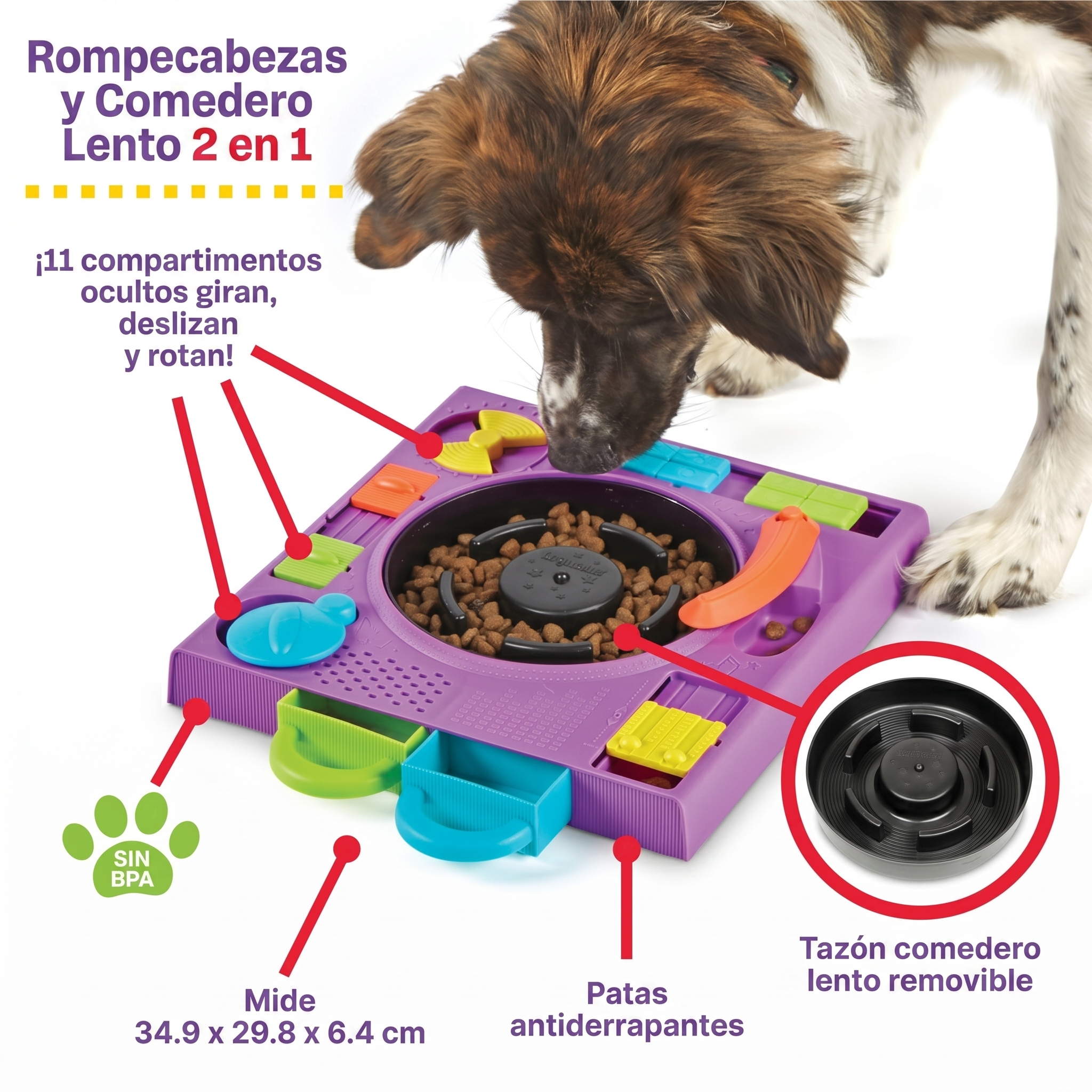 Comedero Rompecabezas DJ Doggo para Perros | Brightkins
