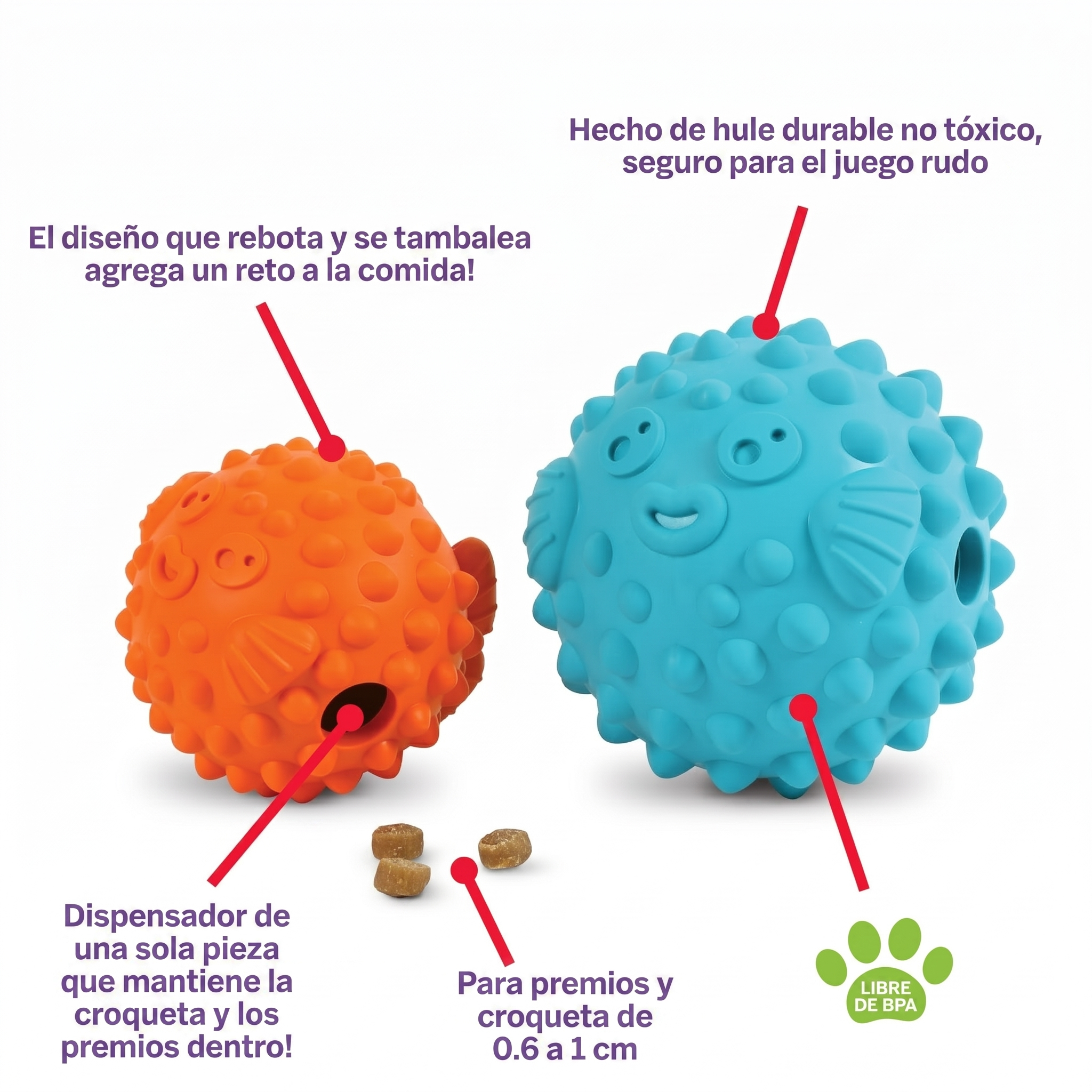 Dispensador de Premios para Perros Pez Globo Tough & Tumble | Brightkins