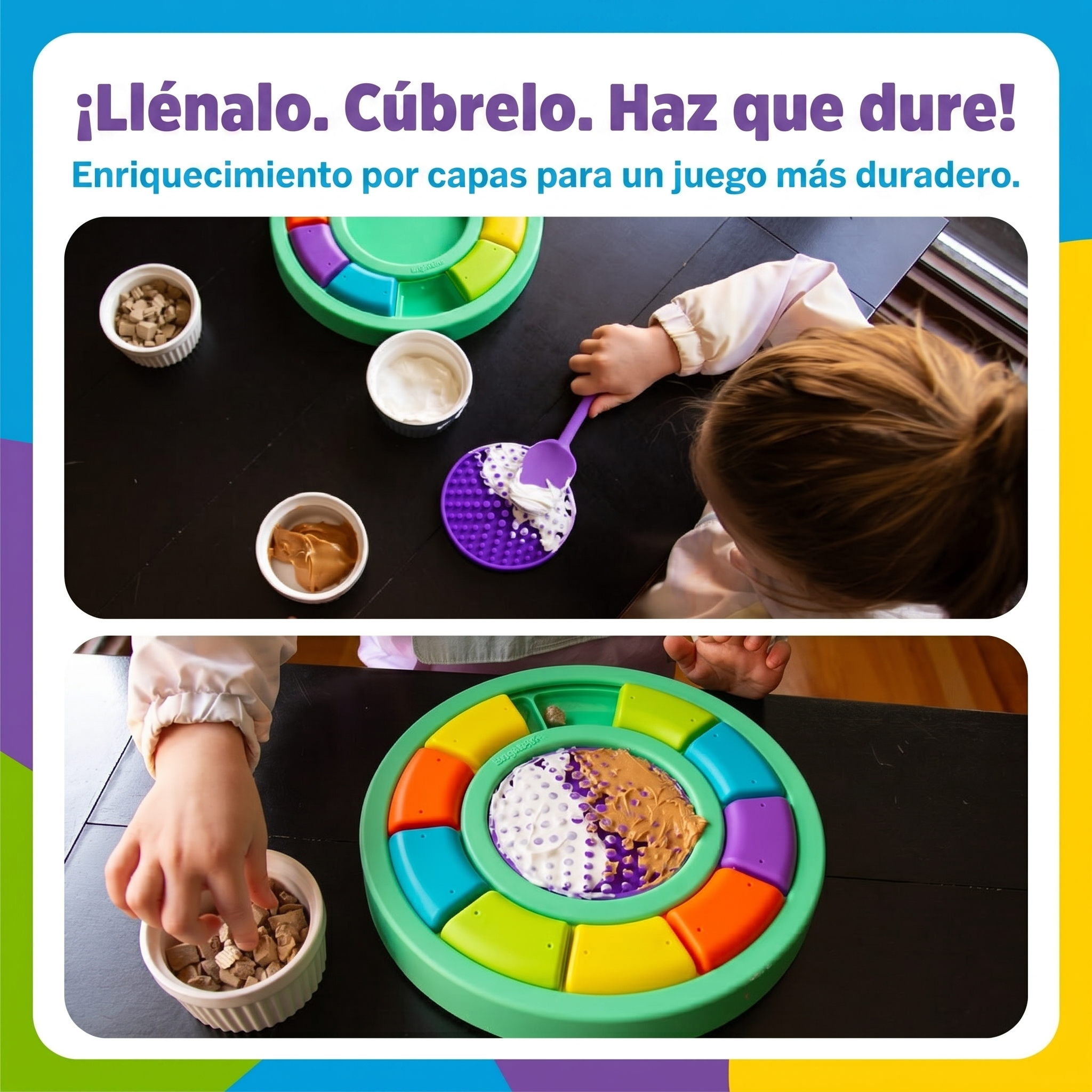 Rompecabezas + Tapete Lamedor para Perros Color Wheel | Brightkins