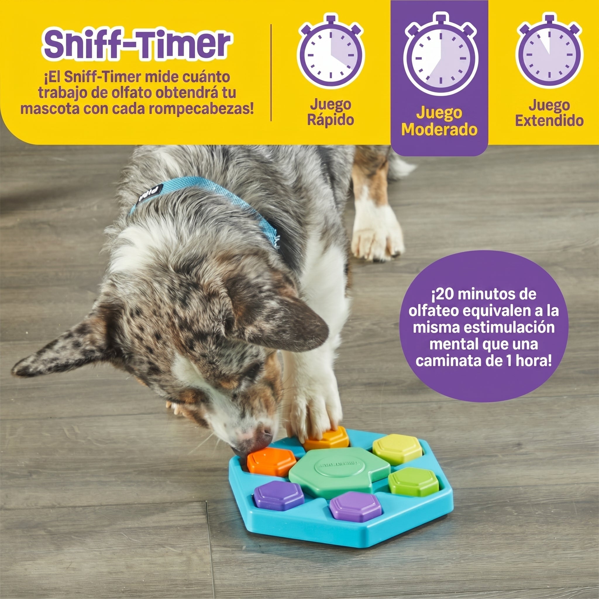 Juguete Rompecabezas para Perros Spin & Seek Hexagono | Brightkins