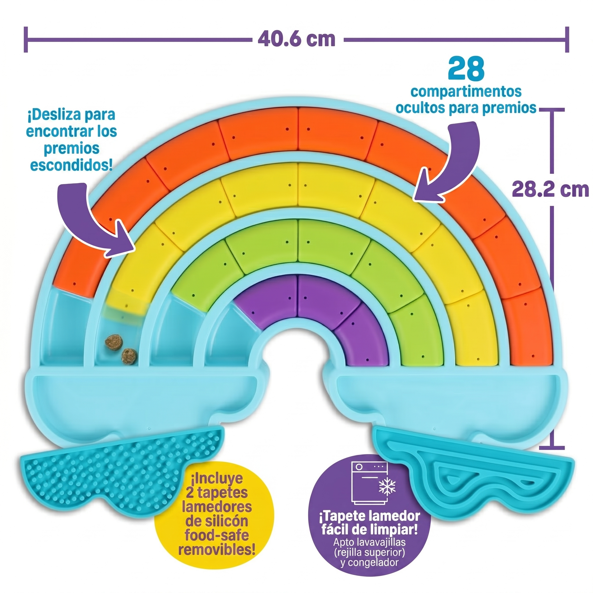 Rompecabezas + Tapetes Lamedores para Perros Calming Rainbow | Brightkins