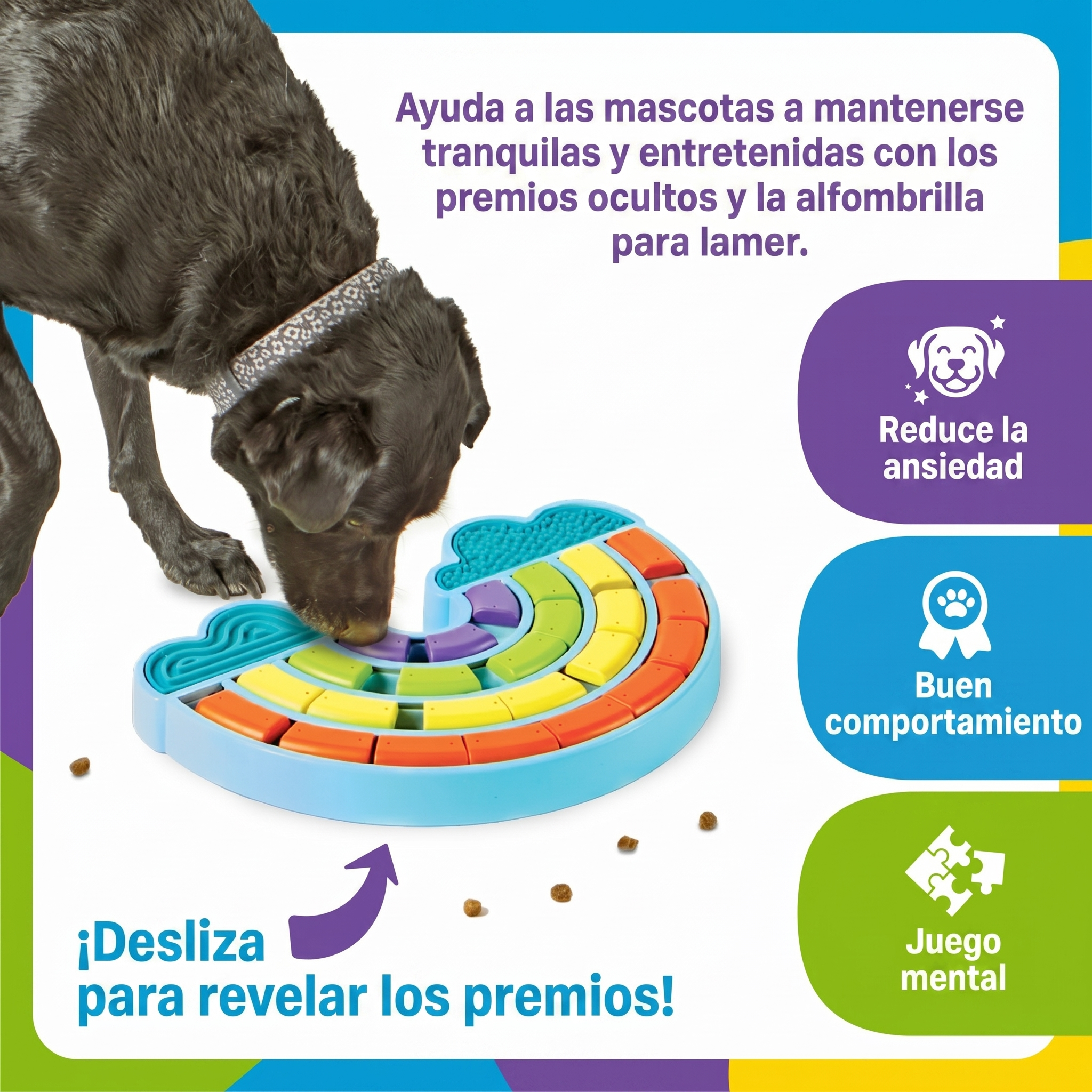 Rompecabezas + Tapetes Lamedores para Perros Calming Rainbow | Brightkins
