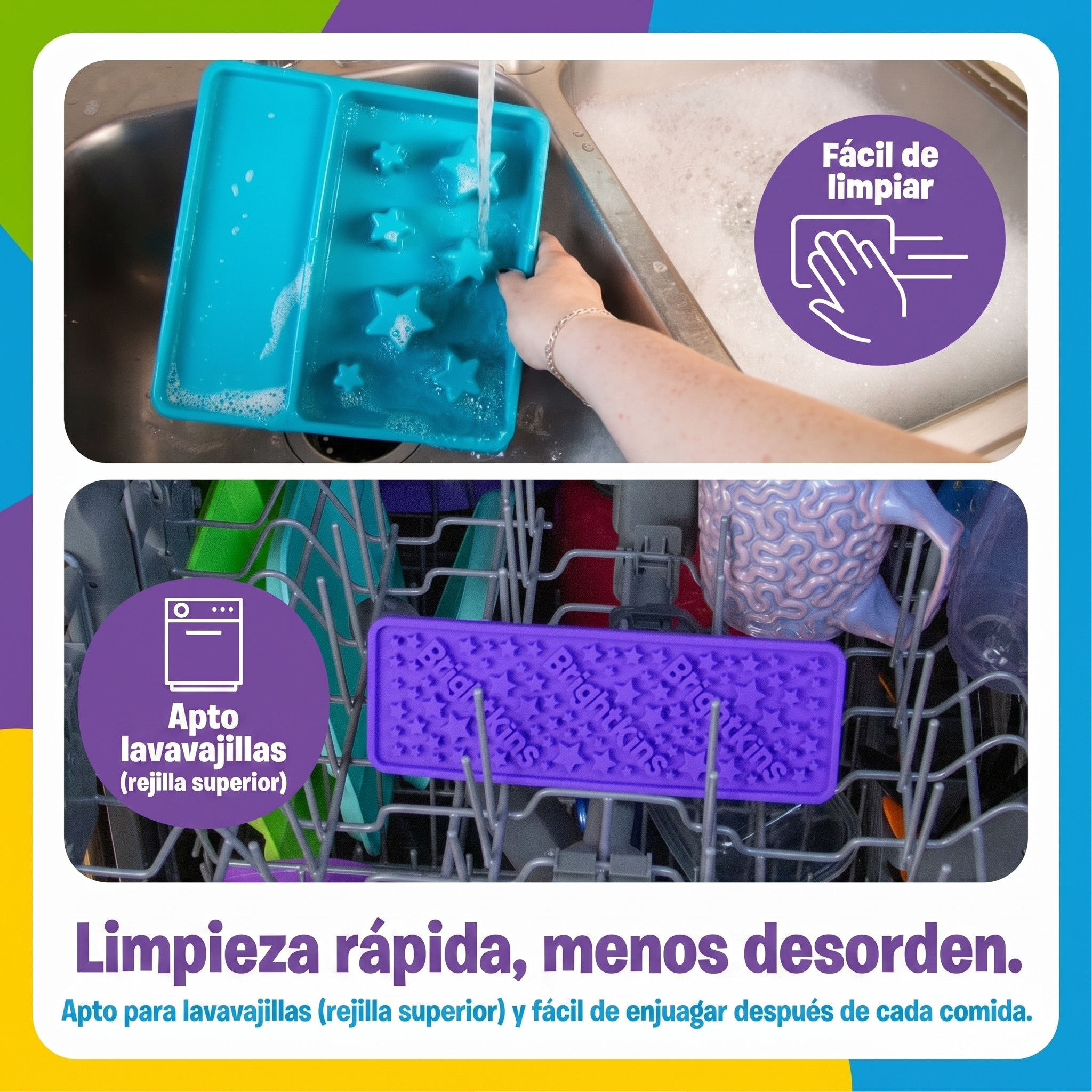Comedero Lento 2 en 1 + Tapete Lamedor Cuadrado para Perros | Brightkins