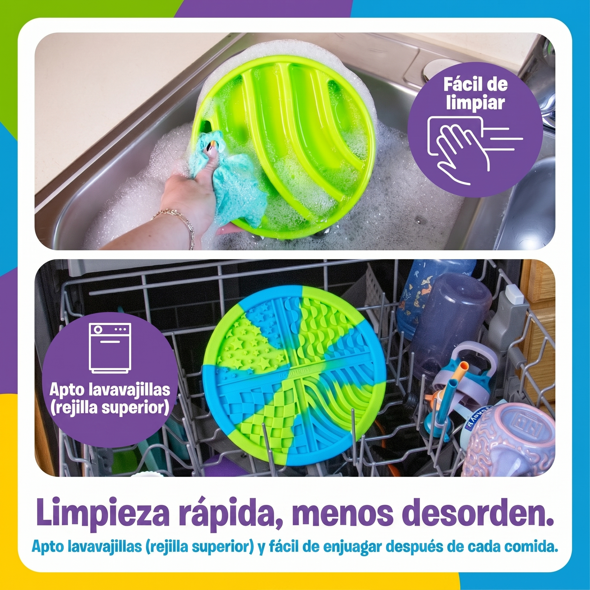 Comedero Lento 2 en 1 + Tapete Lamedor Circular para Perros | Brightkins