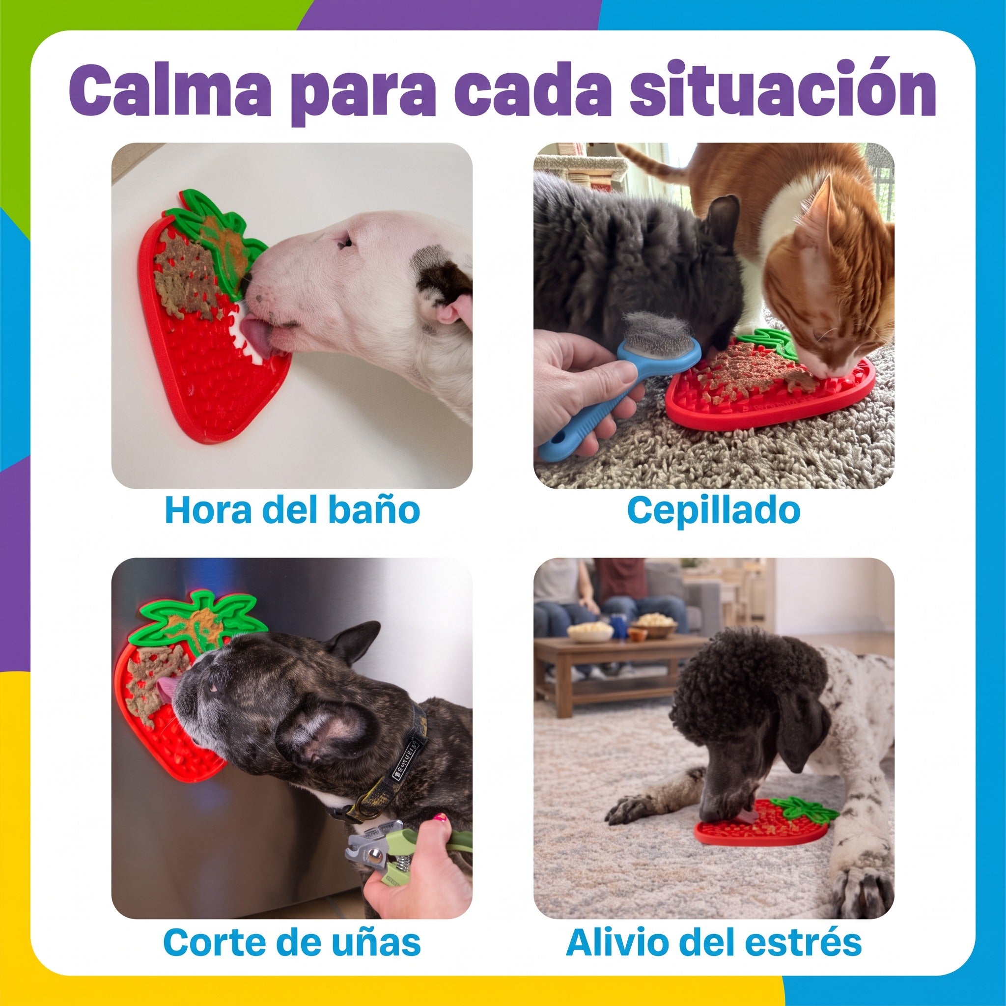 Tapete lamedor Fresa para baño, cepillado y corte de uñas
