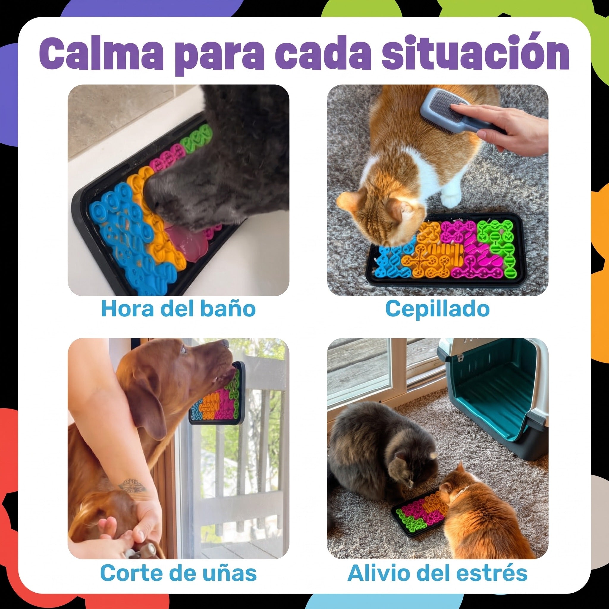 Tapete lamedor Kanoodle para baño, cepillado y corte de uñas