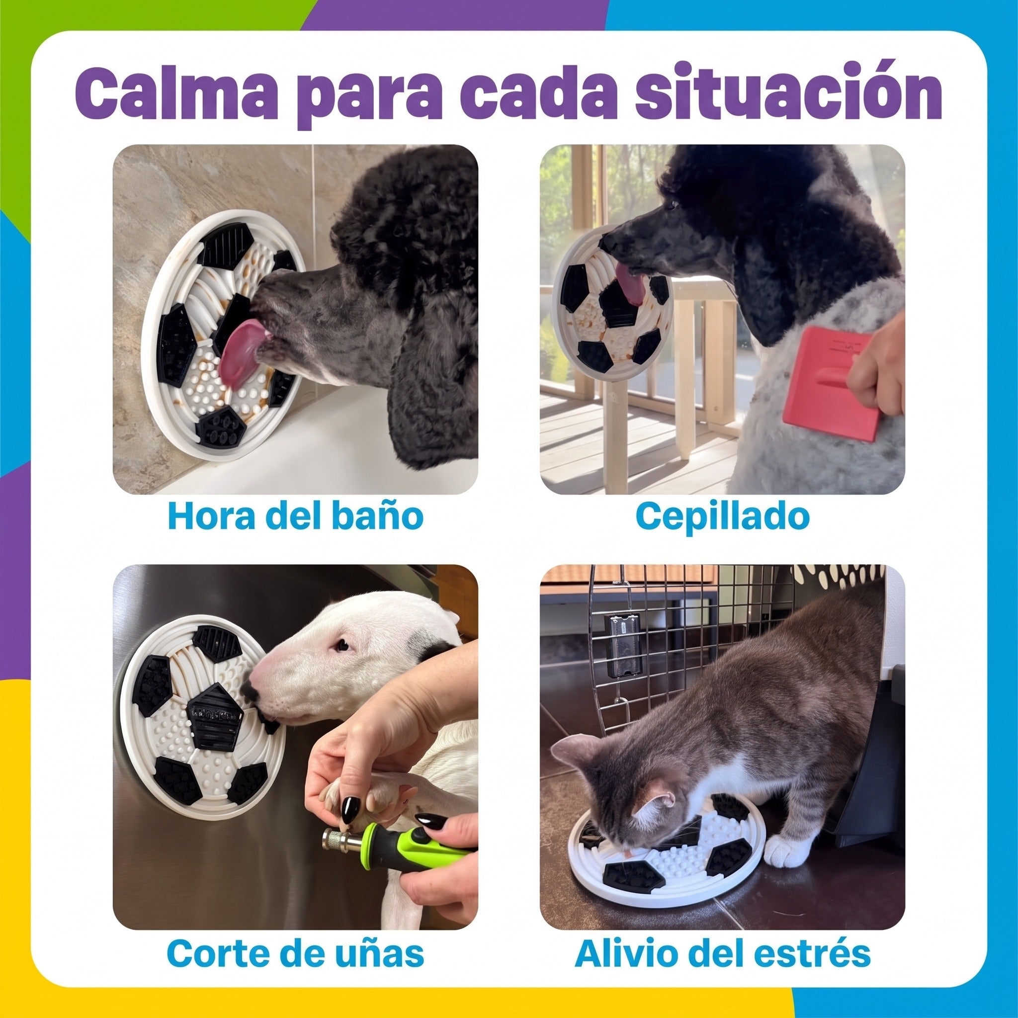 Tapete lamedor Balón de Fútbol para baño, cepillado y corte de uñas