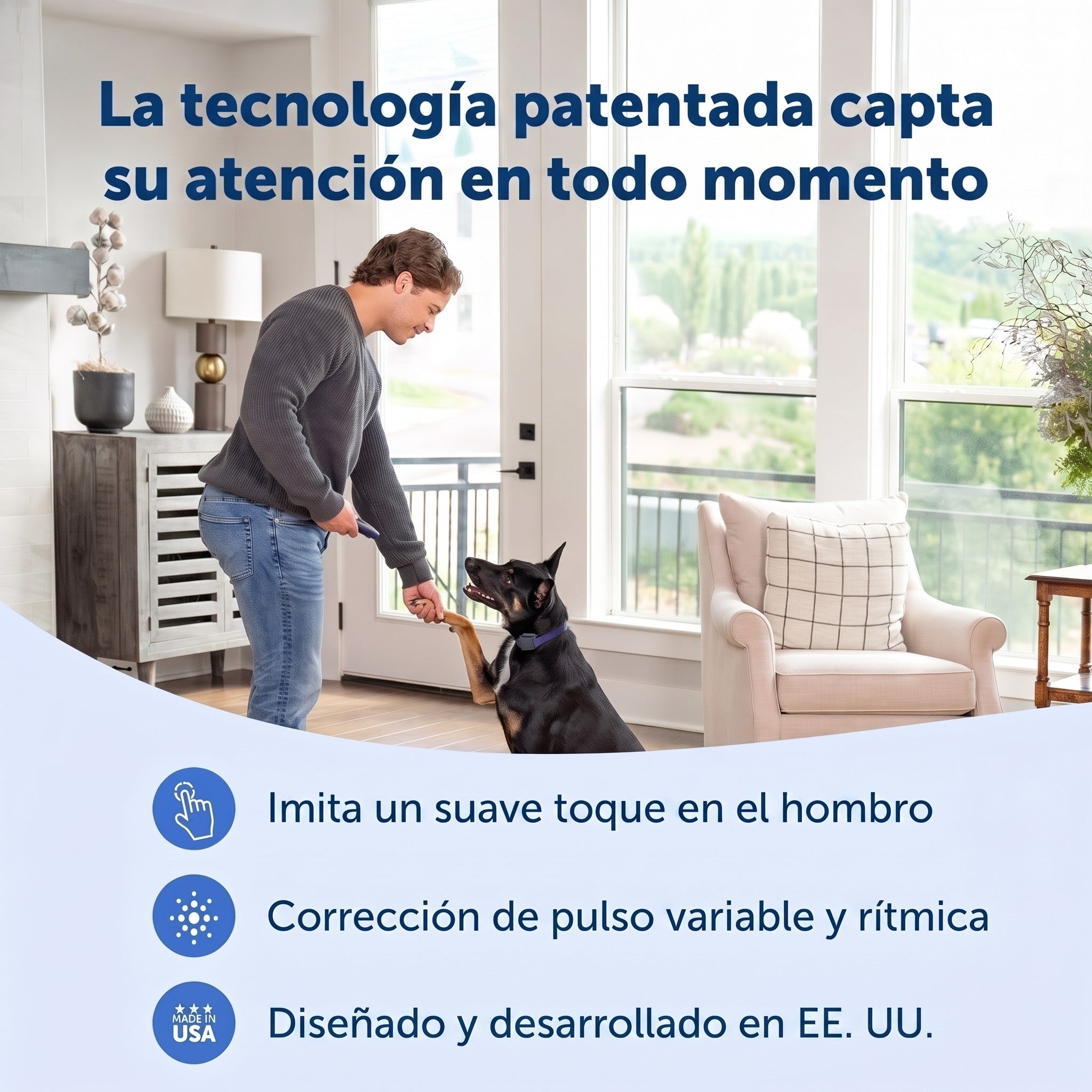 Tecnología patentada PetSafe para captar la atención del perro