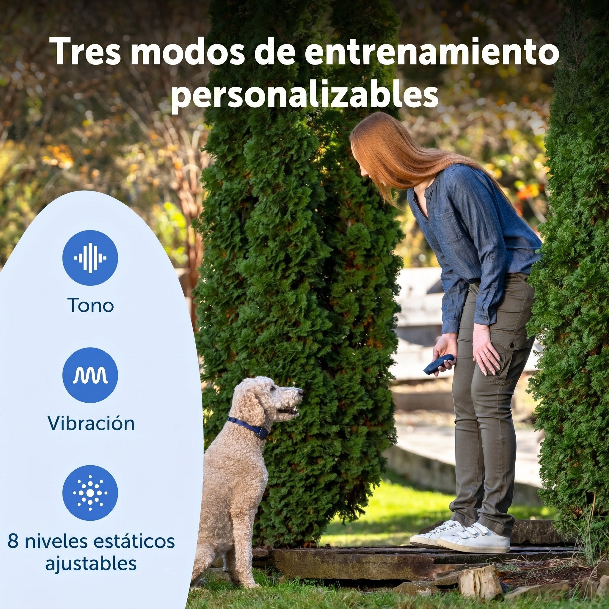 Tres modos: tono, vibración y estímulo estático