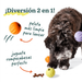 Flyball de Woof: diversión 2 en 1, pelota para lanzar y juguete rompecabezas