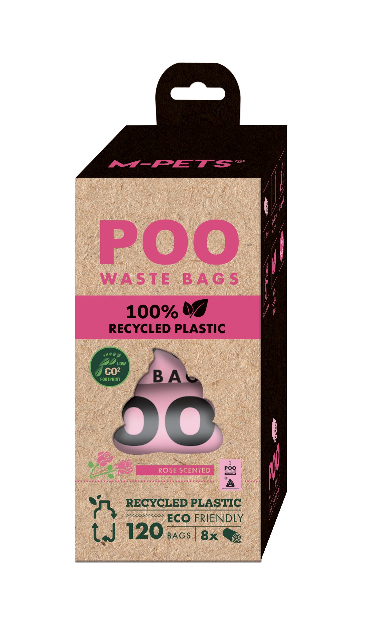 Bolsas Ecológicas para Desechos POO 100% Reciclado – Esencia a Rosa | M-PETS