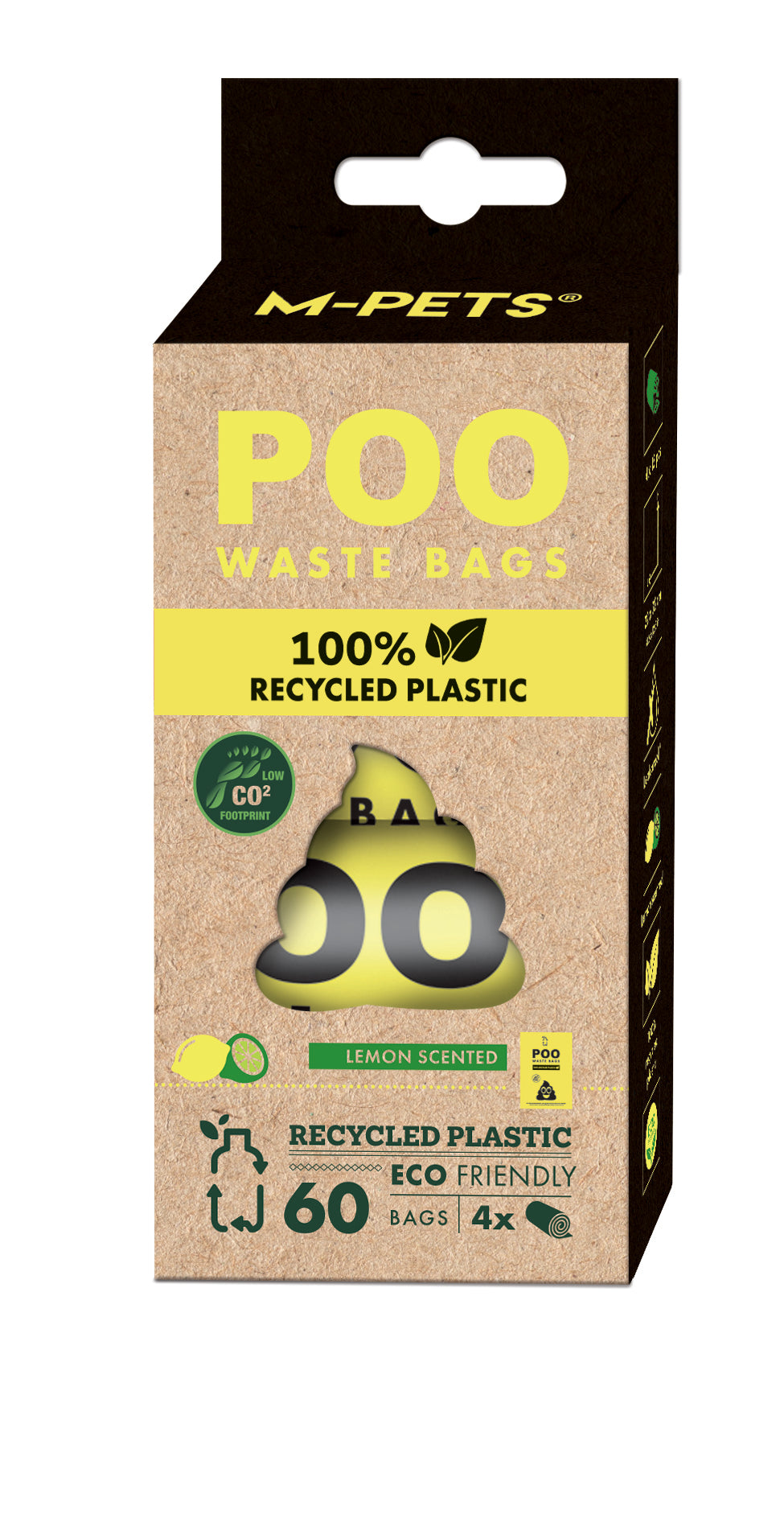 Bolsas Ecológicas para Desechos POO 100% Reciclado – Limón | M-PETS