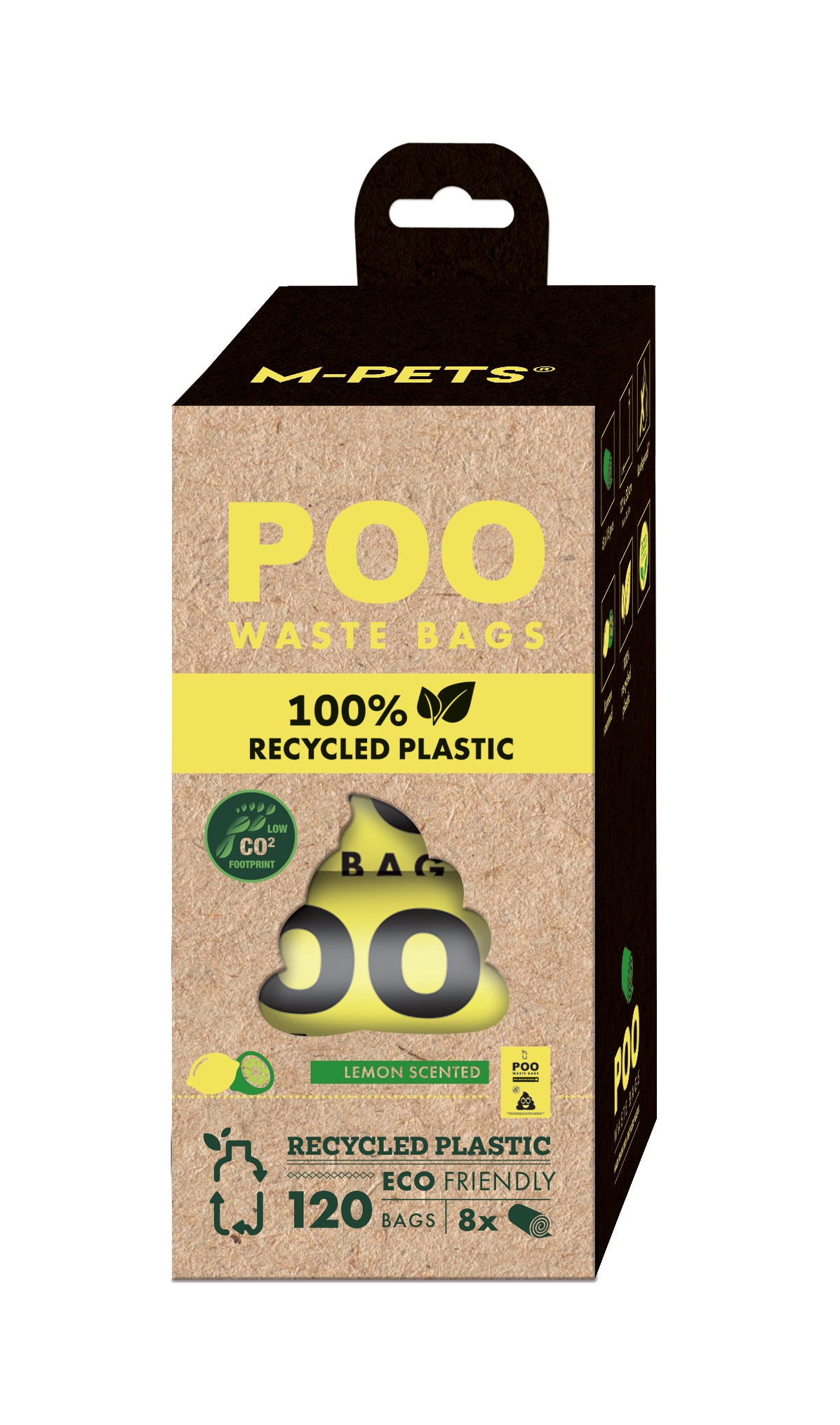 Bolsas Ecológicas para Desechos POO 100% Reciclado – Limón | M-PETS