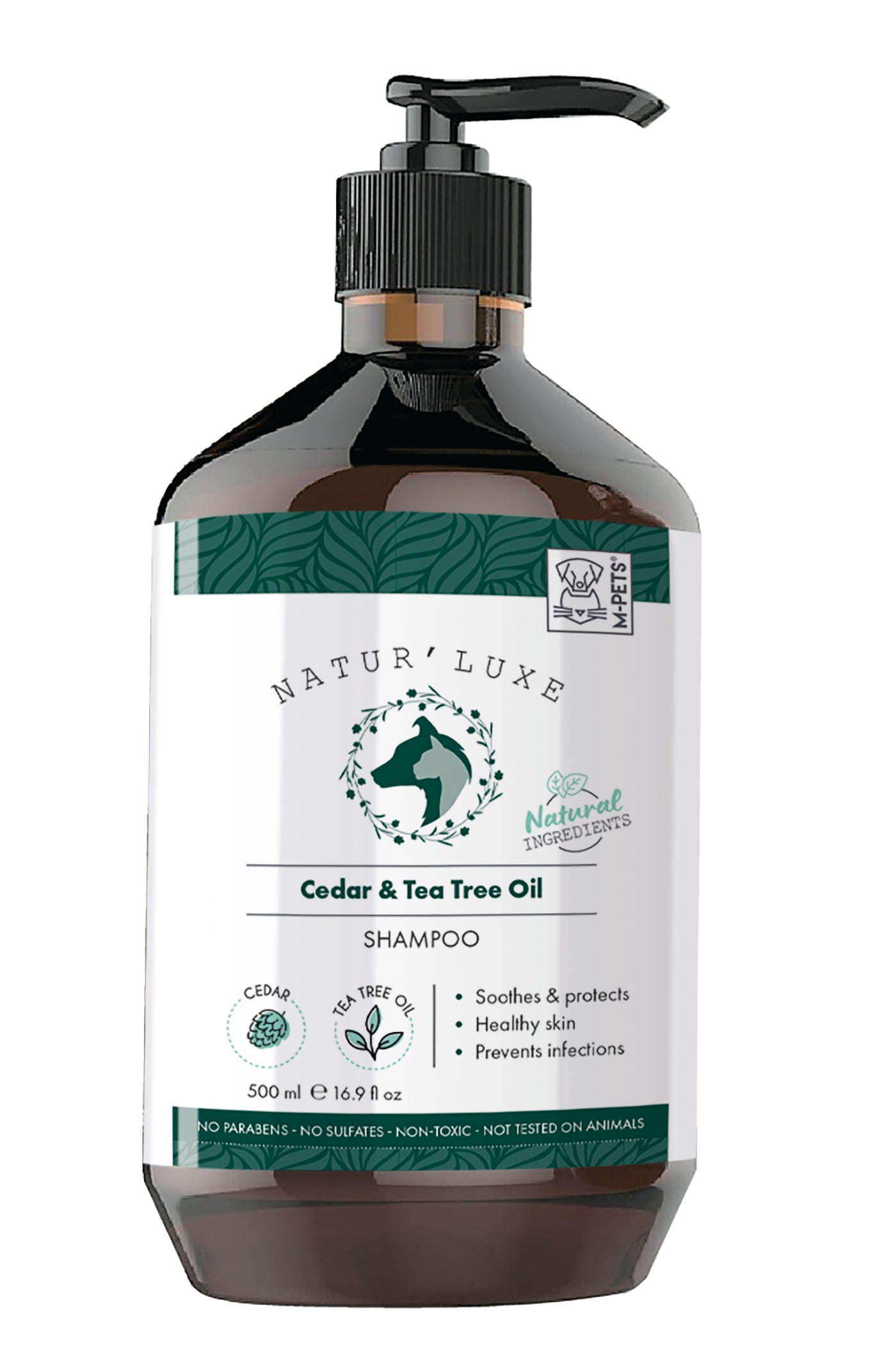 Shampoo Natural de Cedro y Árbol de Té para Perro - 500ml | M-PETS Natur'Luxe