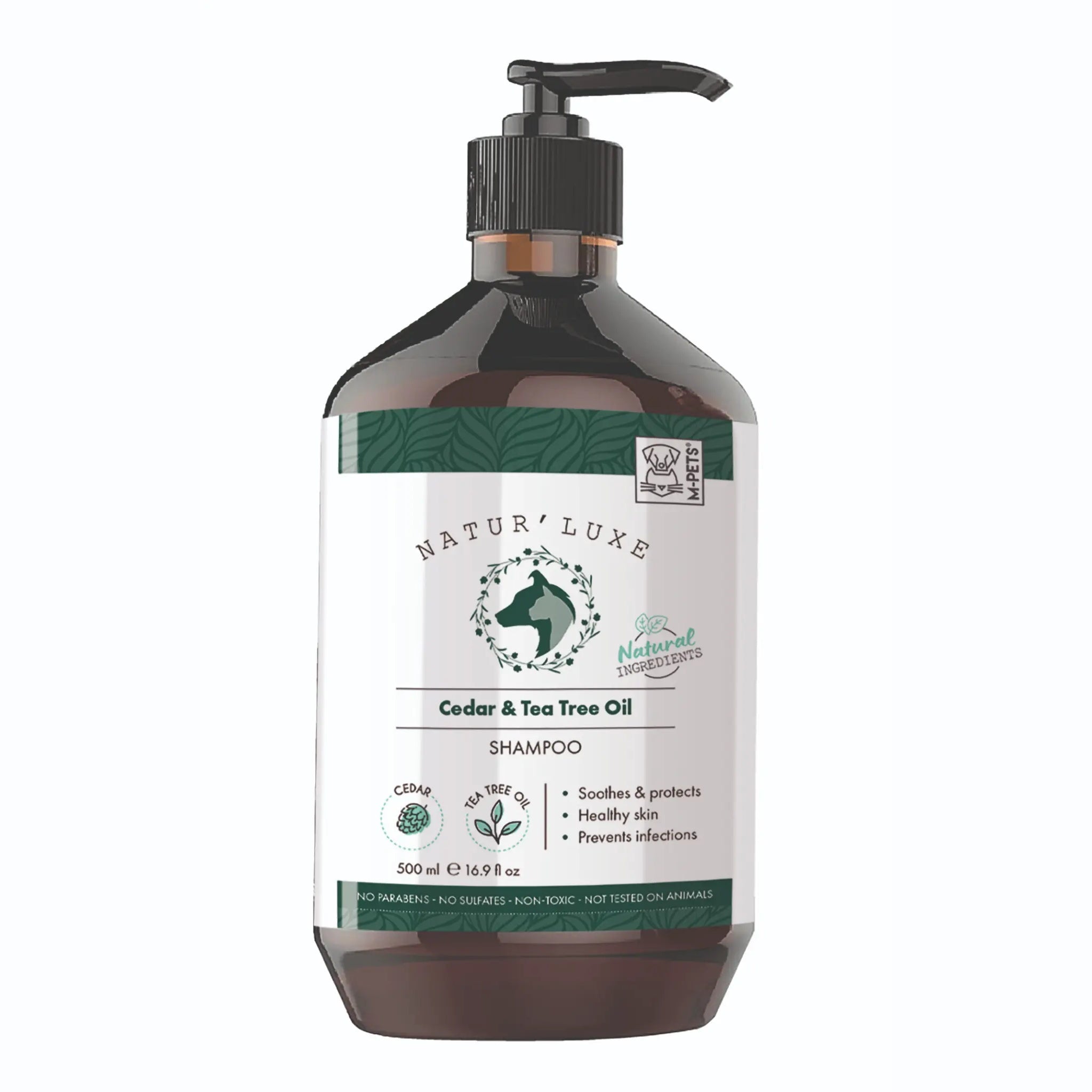 Shampoo Natural de Cedro y Árbol de Té para Perro - 500ml | M-PETS Natur'Luxe
