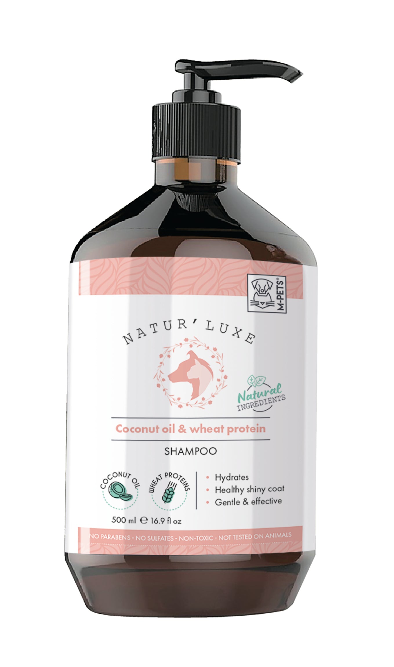 Shampoo Natural de Coco y Proteína de Trigo para Perro - 500ml | M-PETS Natur'Luxe