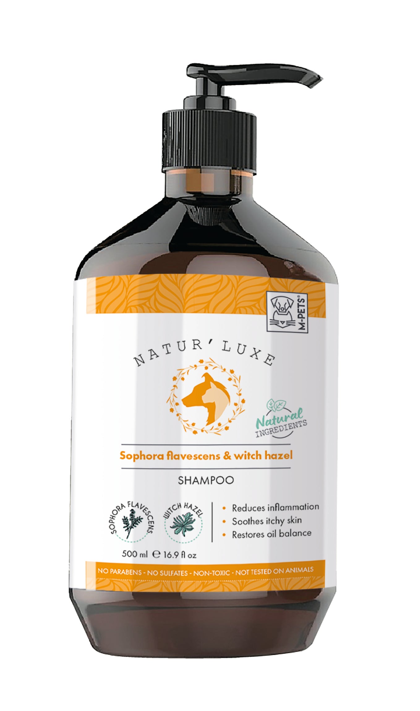 Shampoo Natural Calmante con Sophora y Hamamelis para Perro - 500ml | M-PETS Natur'Luxe