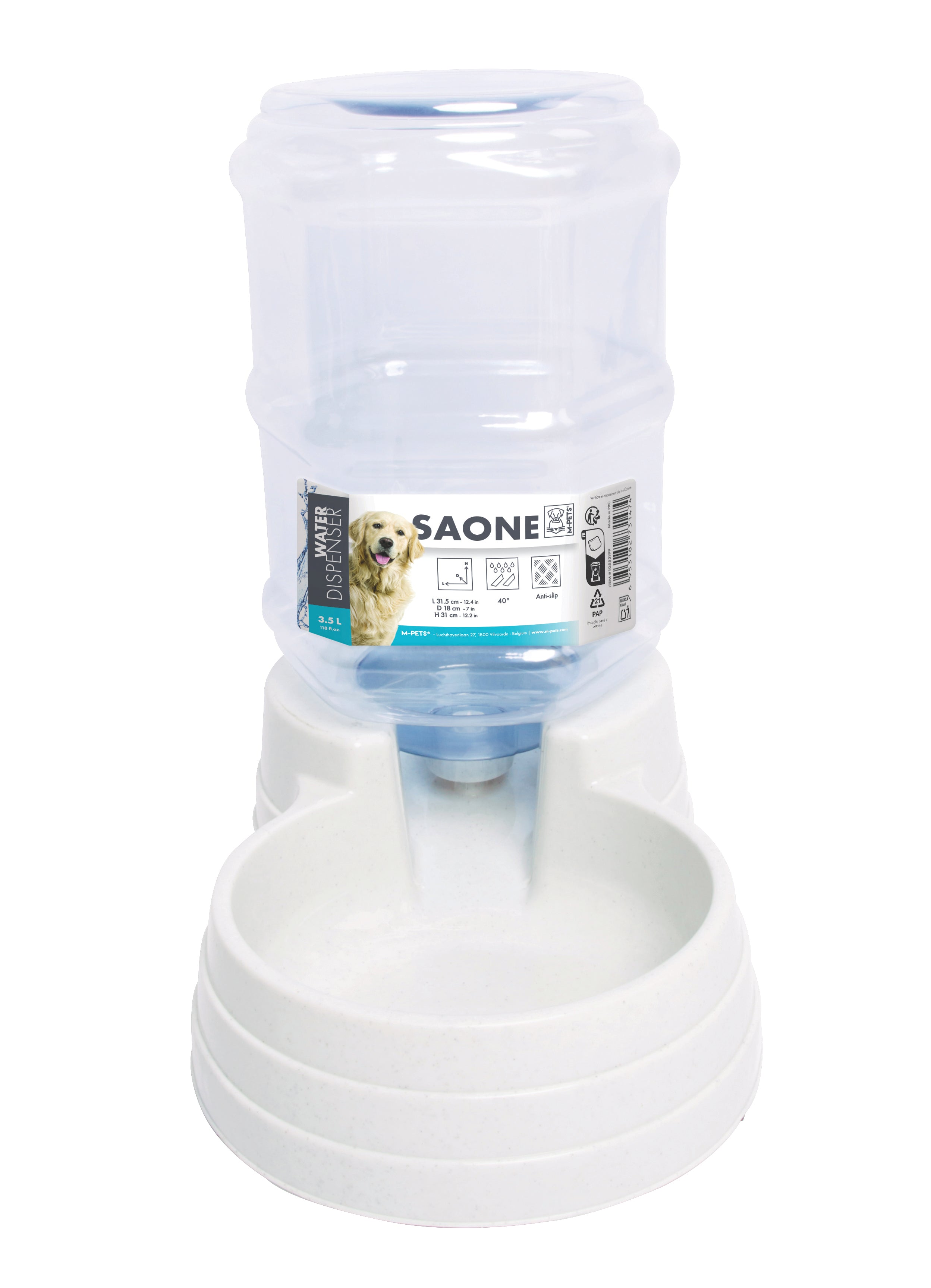 Dispensador de Agua por Gravedad SAONE para Perros y Gatos | M‑PETS®