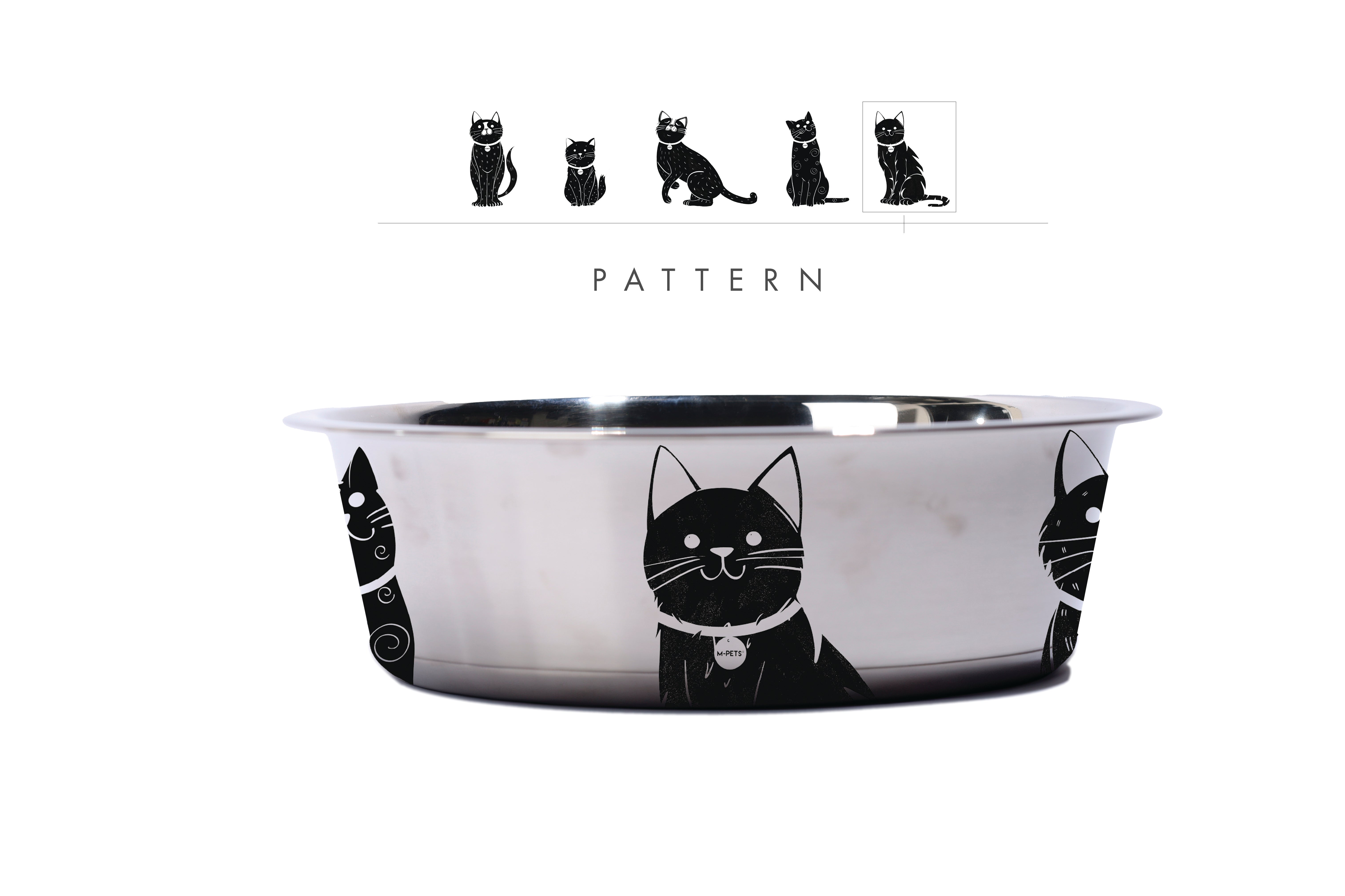 Bowl de Acero Inoxidable PETJOY CatFamily para Gatos | M‑PETS®