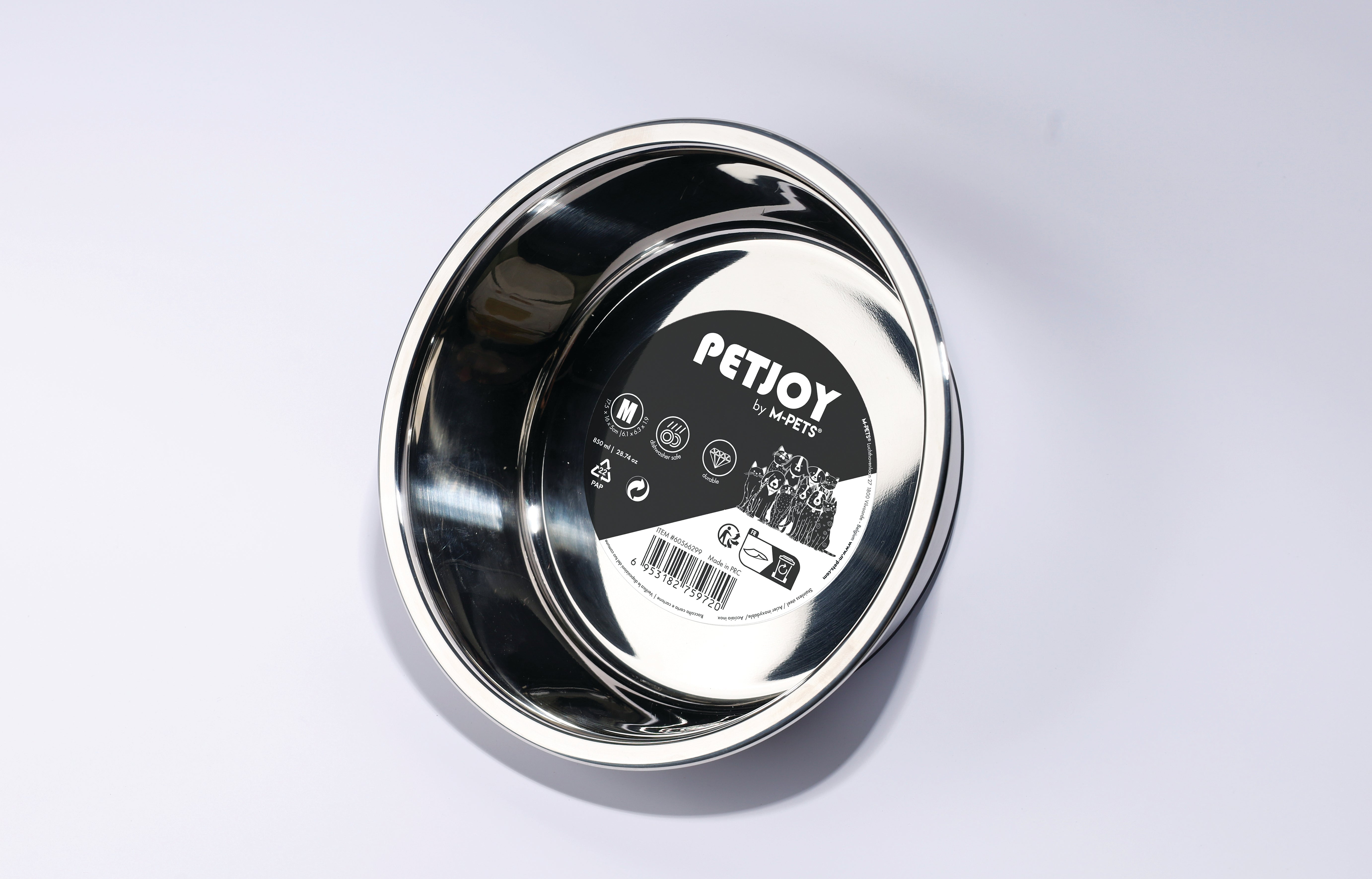 Bowl de Acero Inoxidable PETJOY DogFamily para Perros | M‑PETS®