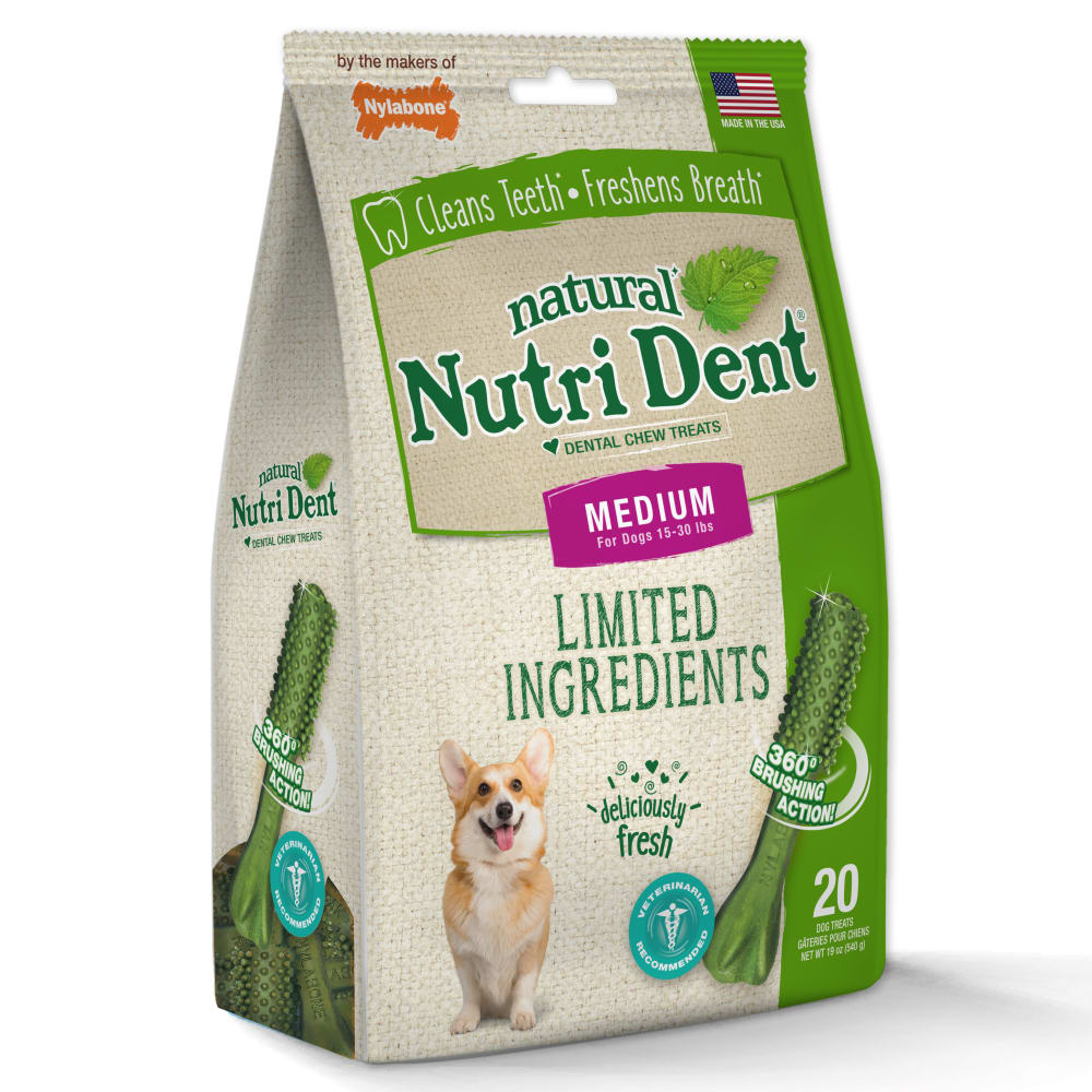 Premios Dentales Nutri Dent Naturales Sabor Aliento Fresco para Perros | Nylabone