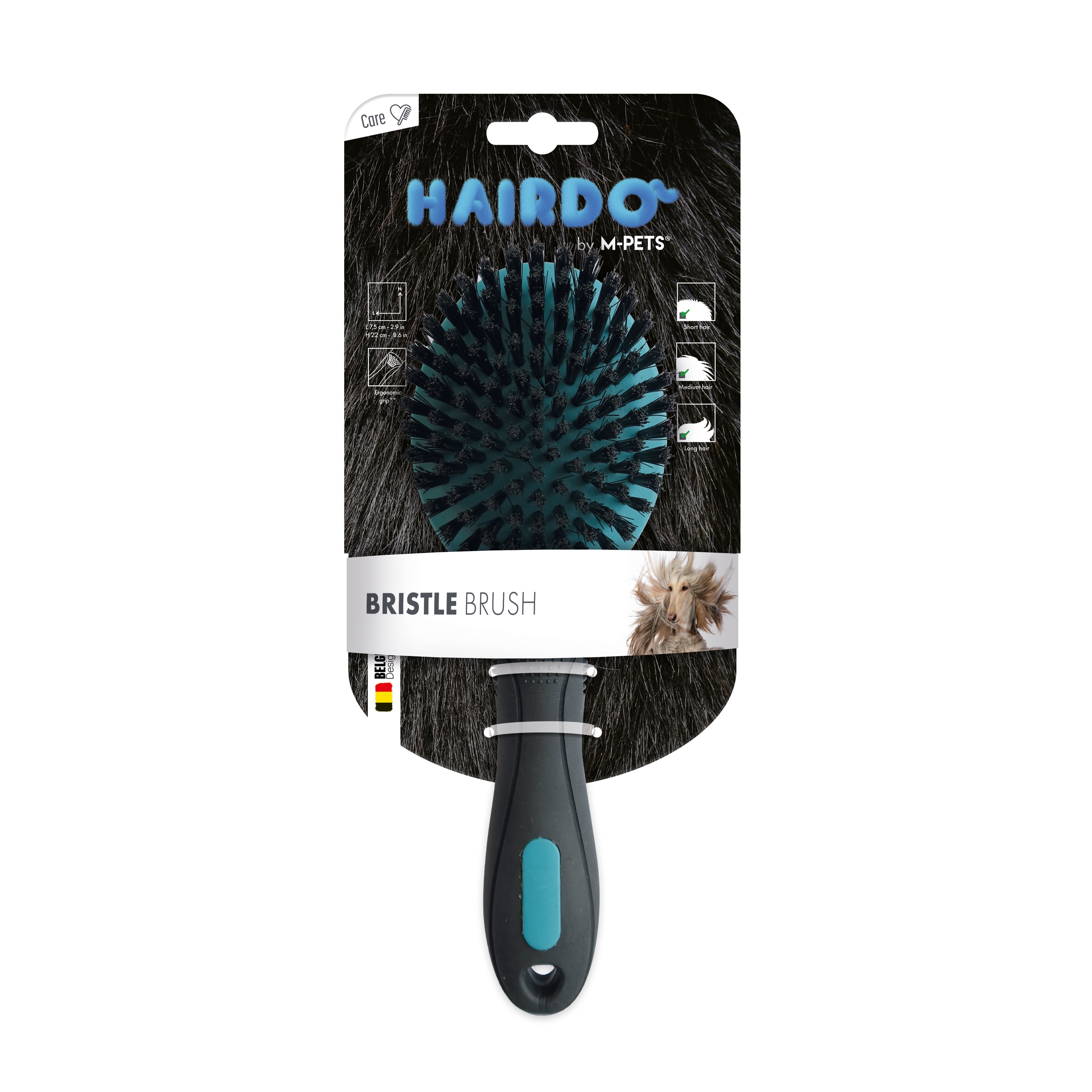 Cepillo de Cerdas Naturales (Bristle Brush) HAIRDO para Perros | M‑PETS®