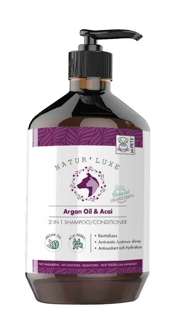 Shampoo y Acondicionador 2 en 1 Natural de Argán y Açaí para Perro - 500ml | M-PETS Natur'Luxe