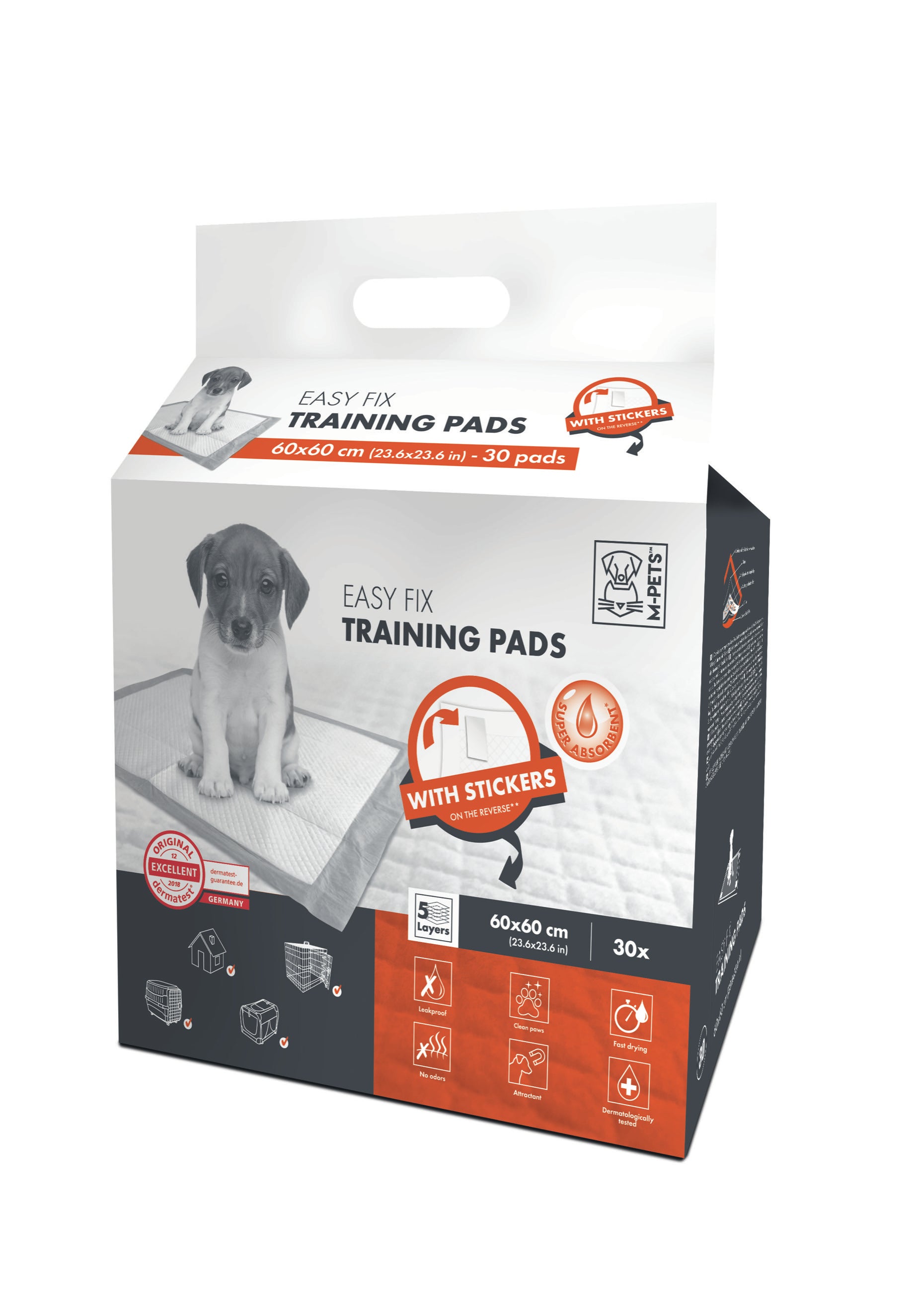 Tapetes Entrenadores Easy Fix con Tiras Adhesivas – 5 Capas Anti-Deslizantes | M‑PETS®