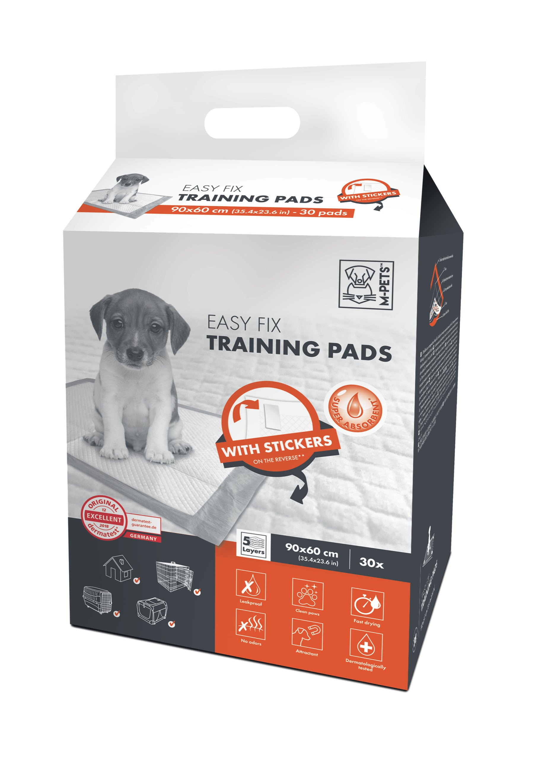 Tapetes Entrenadores Easy Fix con Tiras Adhesivas – 5 Capas Anti-Deslizantes | M‑PETS®