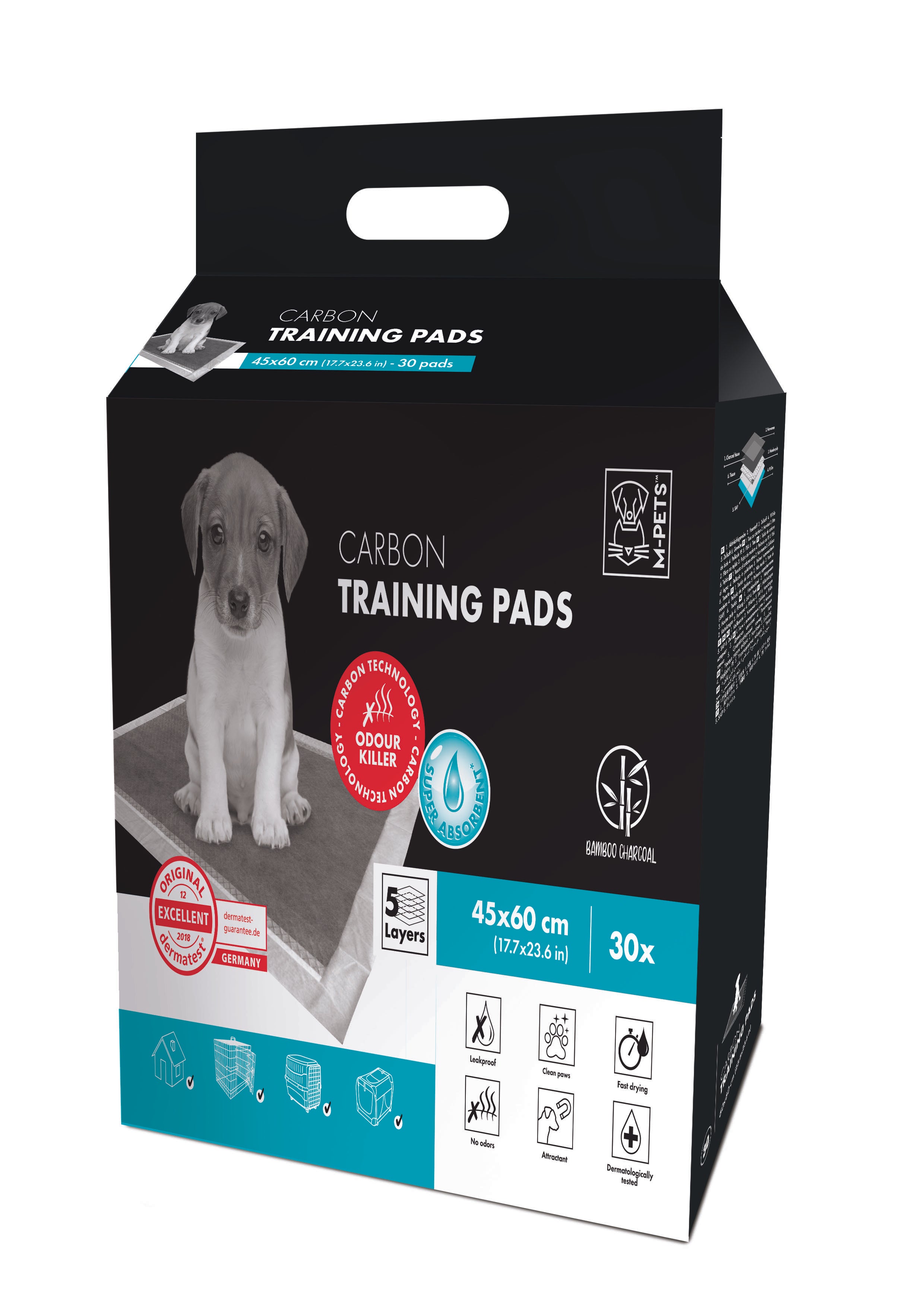 Tapetes Entrenadores con Carbón Activado – 5 Capas Extra Gruesas Anti-Olores | M‑PETS®