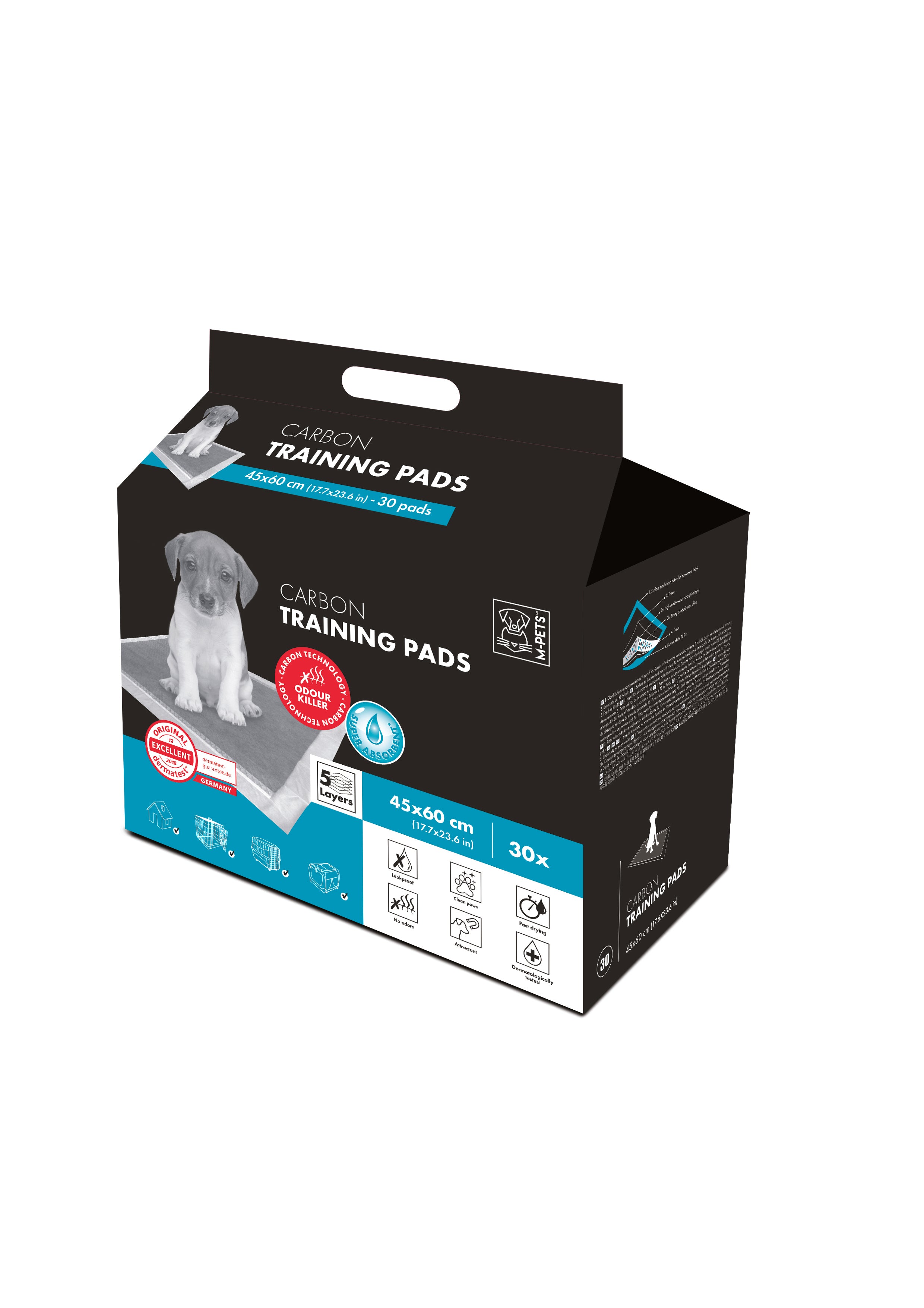 Tapetes Entrenadores con Carbón Activado – 5 Capas Extra Gruesas Anti-Olores | M‑PETS®