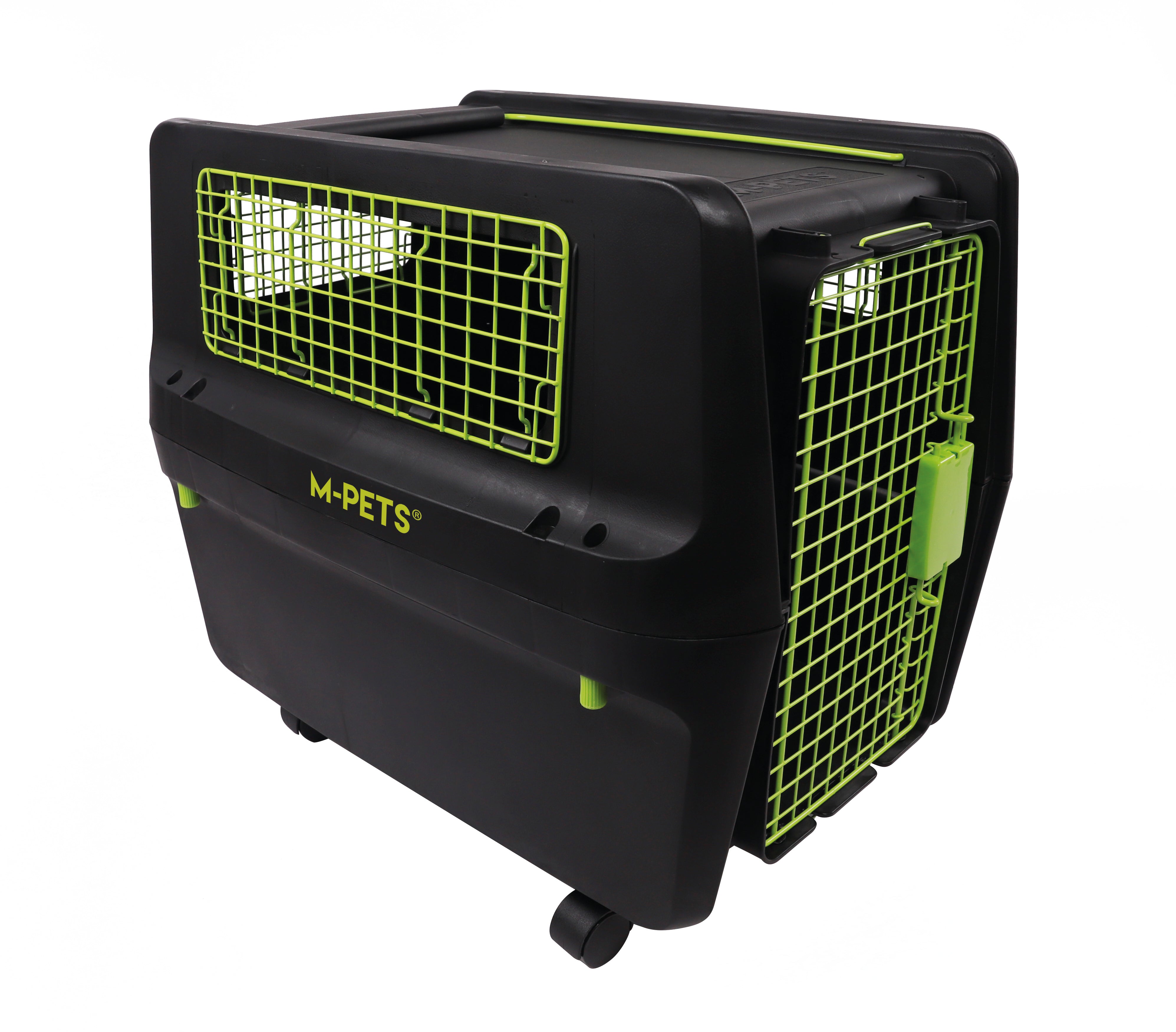 Transportadora PREMIUM ECO TREK para Perros - Negra con Rejillas Metálicas (Black & Green) | M-PETS