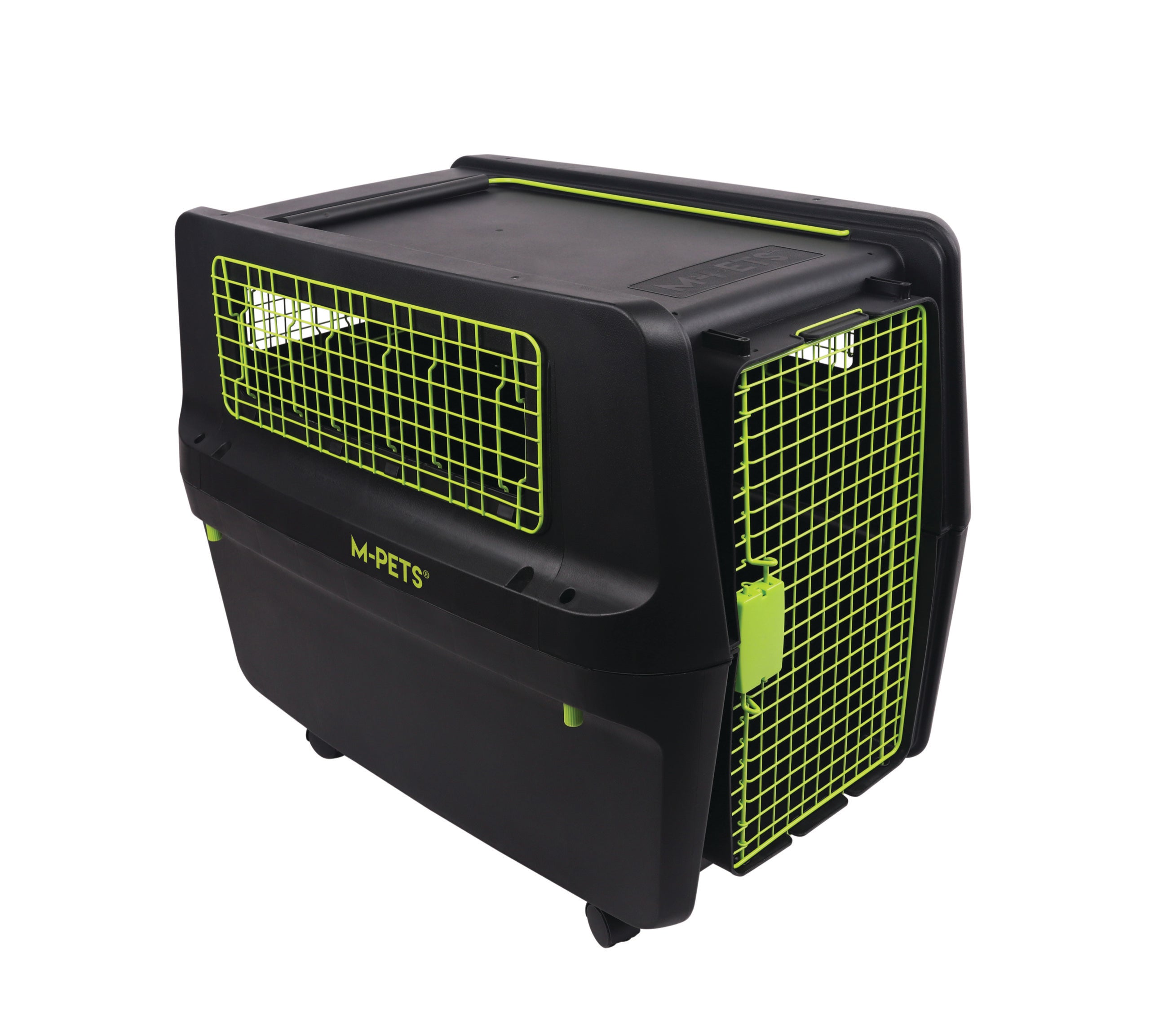 Transportadora PREMIUM ECO TREK para Perros - Negra con Rejillas Metálicas (Black & Green) | M-PETS