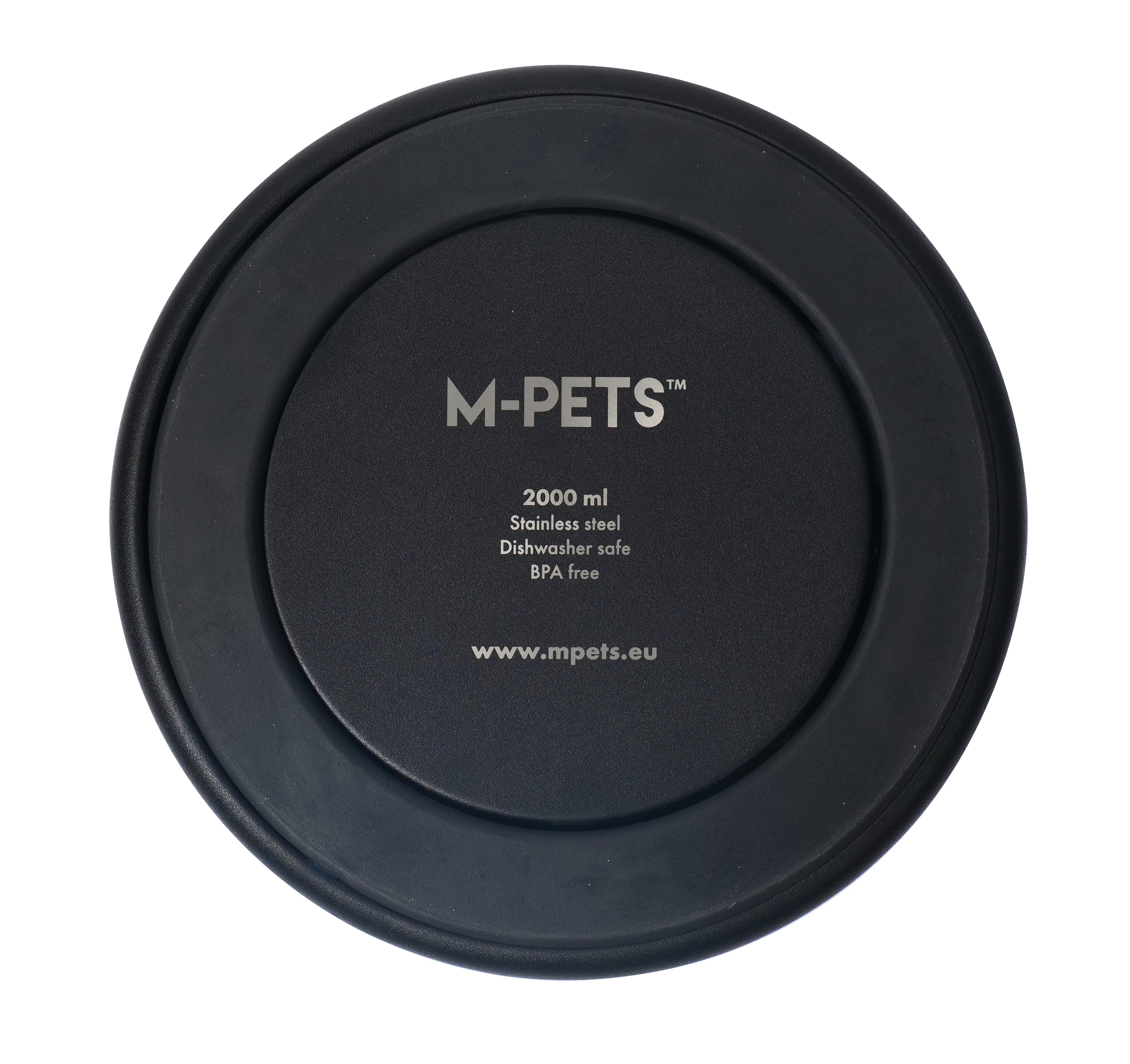 Bowl de Acero Inoxidable Doble Pared ESKIMO Negro para Perros y Gatos | M‑PETS®
