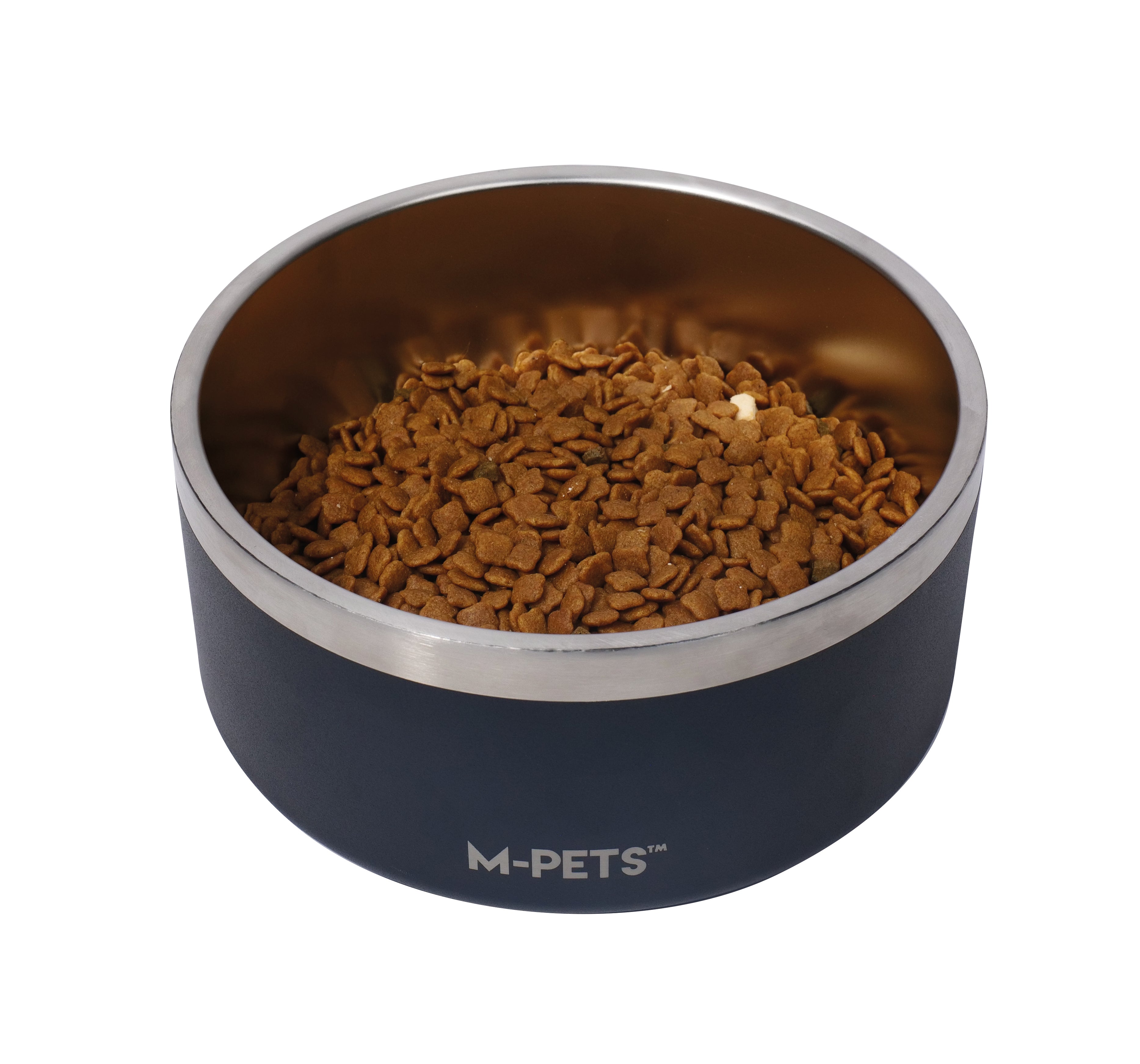 Bowl de Acero Inoxidable Doble Pared ESKIMO Negro para Perros y Gatos | M‑PETS®
