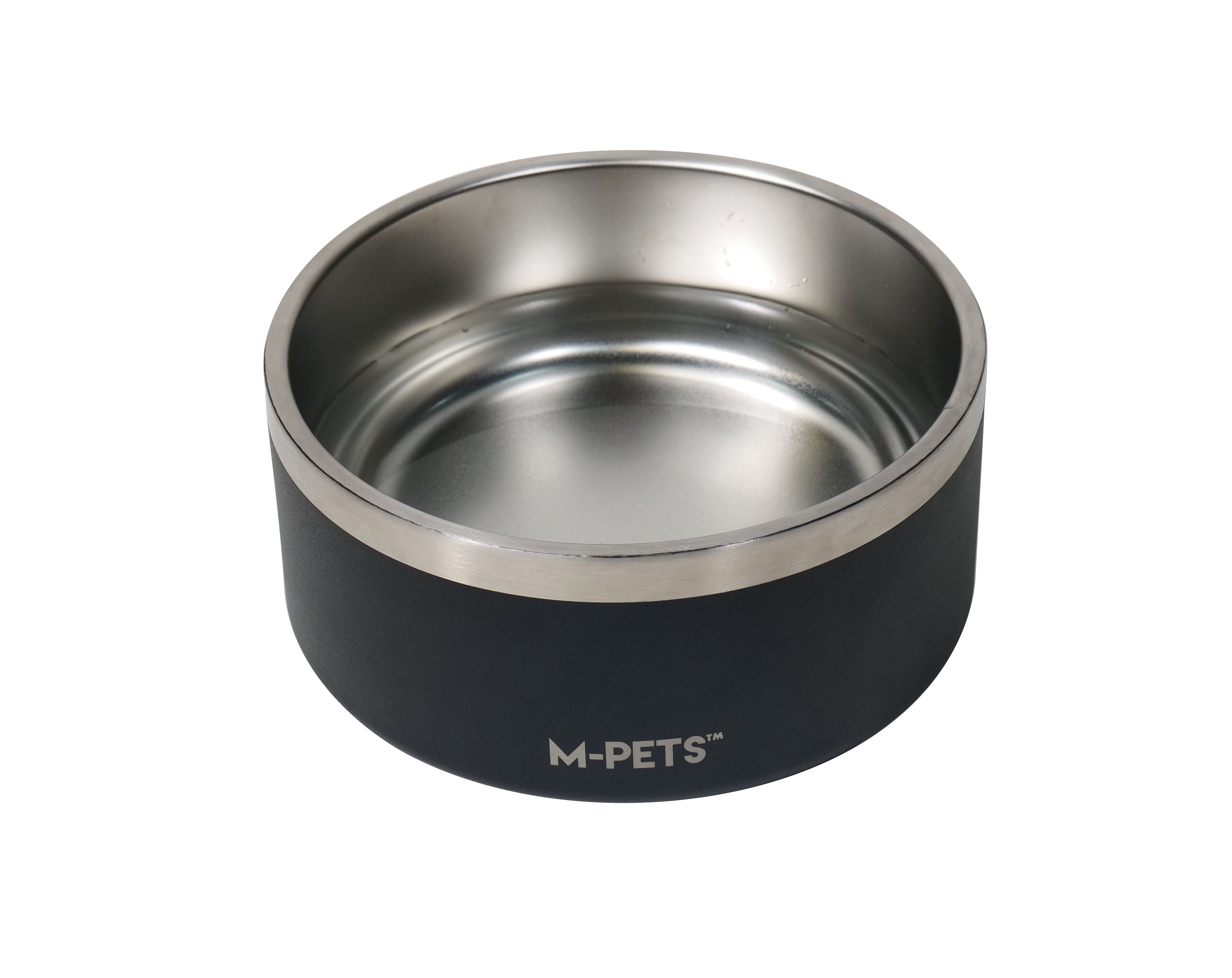 Bowl de Acero Inoxidable Doble Pared ESKIMO Negro para Perros y Gatos | M‑PETS®
