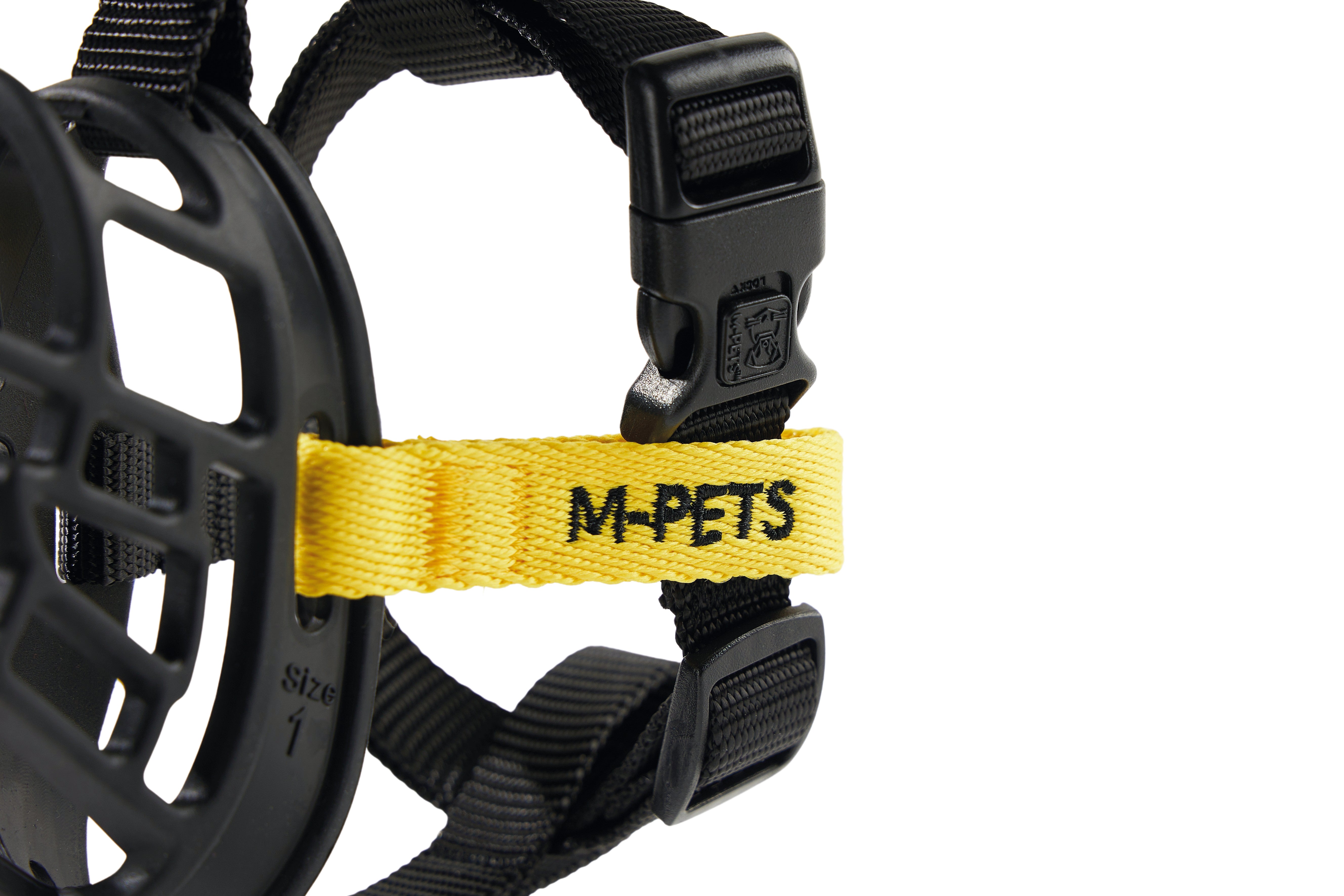 Bozal Tipo Canasta BARK GUARD para Perro Negro y Amarillo | M‑PETS®