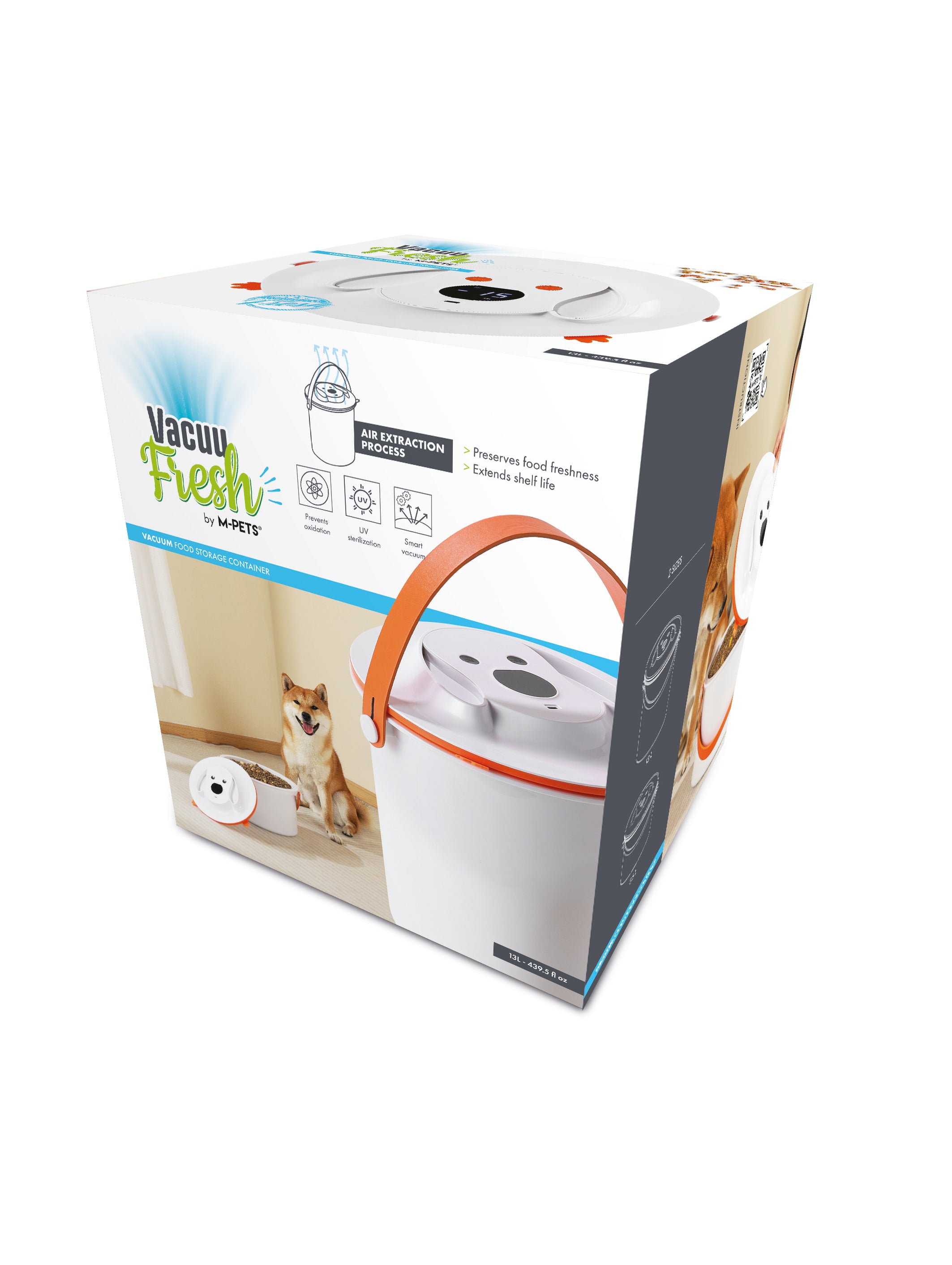 Contenedor al Vacío con Esterilización UV VACUUFRESH (13 L) para Mascotas | M‑PETS®