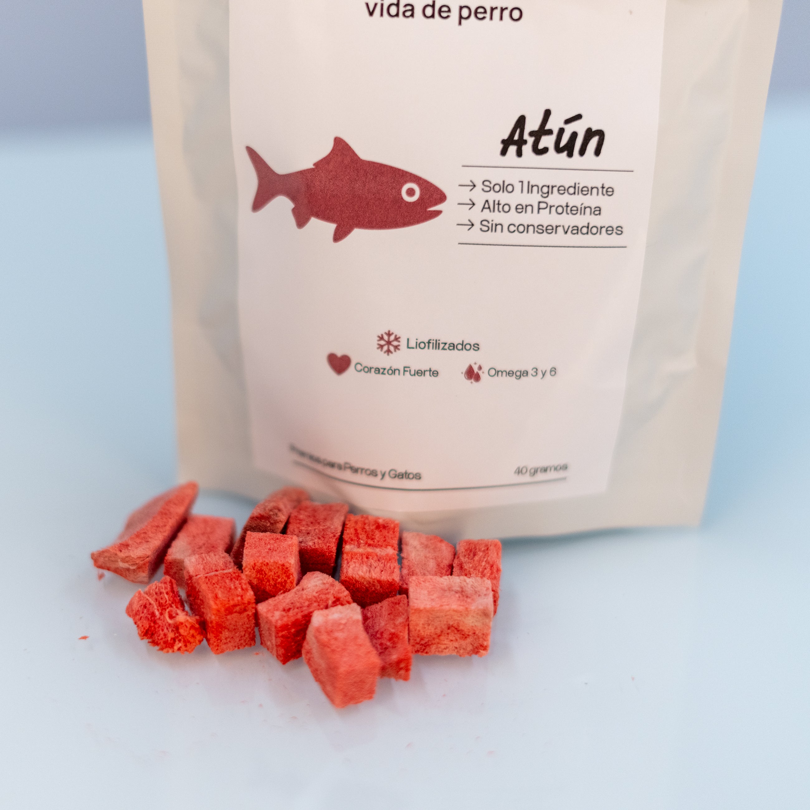 Cubos de Atún Liofilizado para Perros y Gatos - Alta Proteína y Energía Sostenida | Nardos Vida de Perro