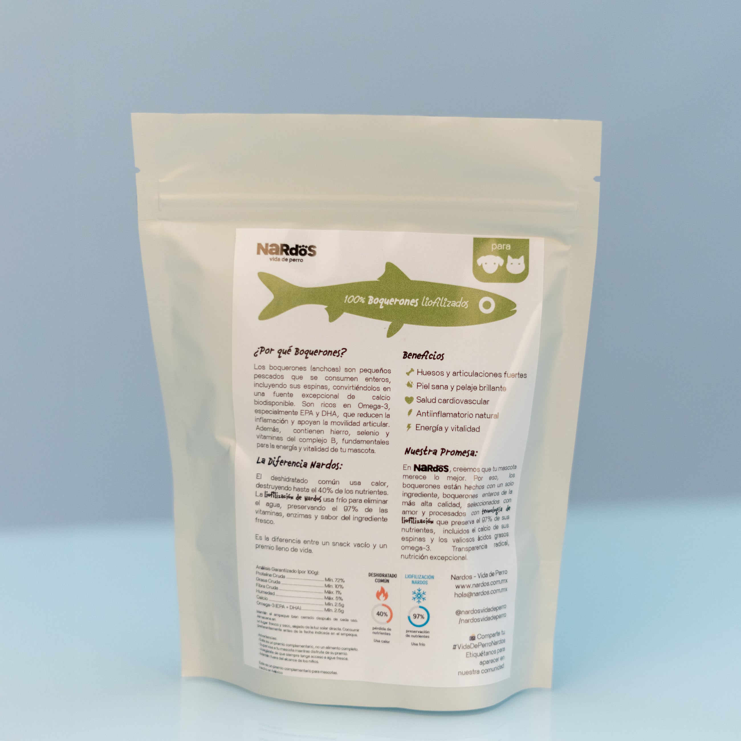 Boquerones Liofilizados para Perros y Gatos - Articulaciones Sanas y Pelaje Brillante | Nardos Vida de Perro