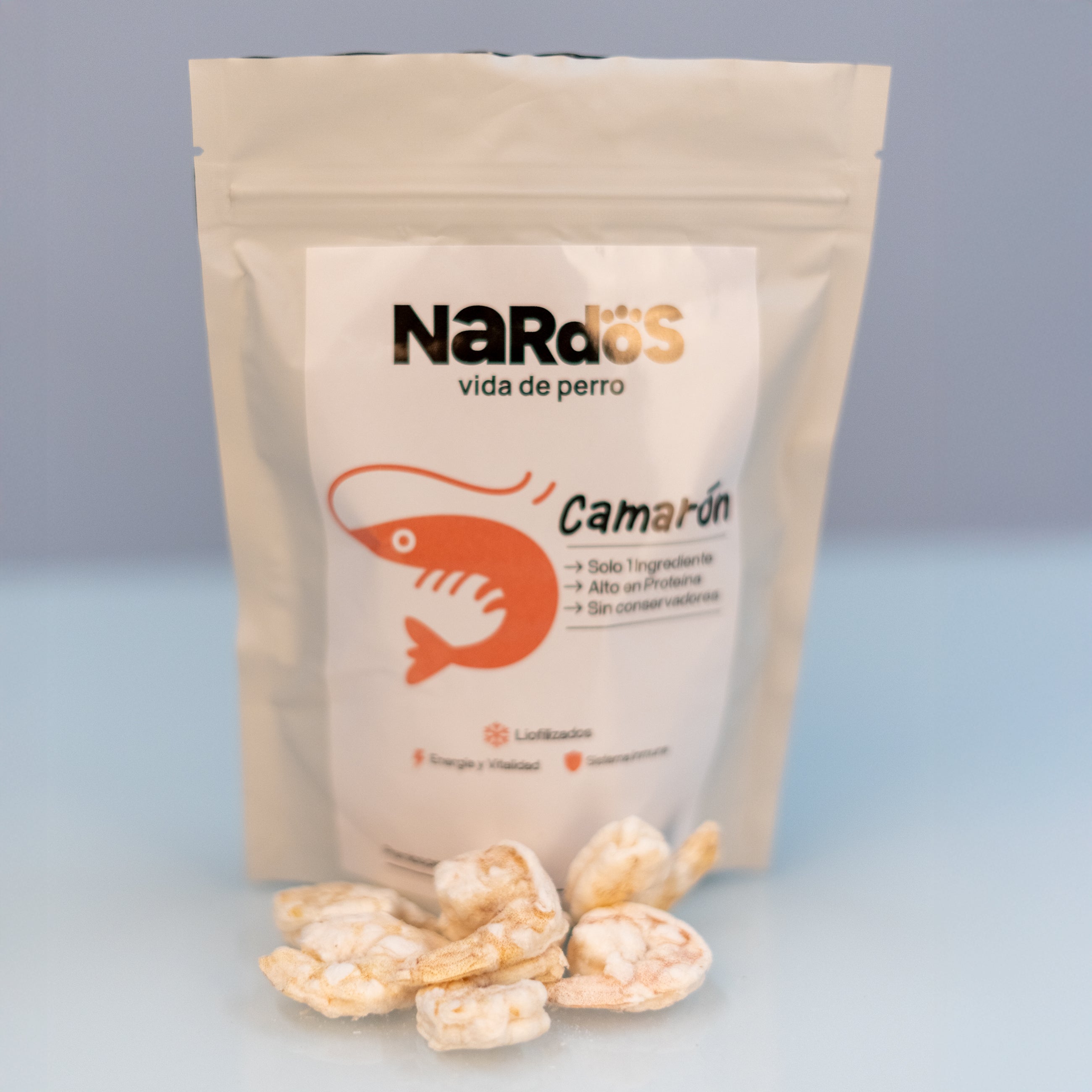 Camarón Liofilizado para Perros y Gatos – Energía, Inmunidad y Antioxidantes | Nardos Vida de Perro