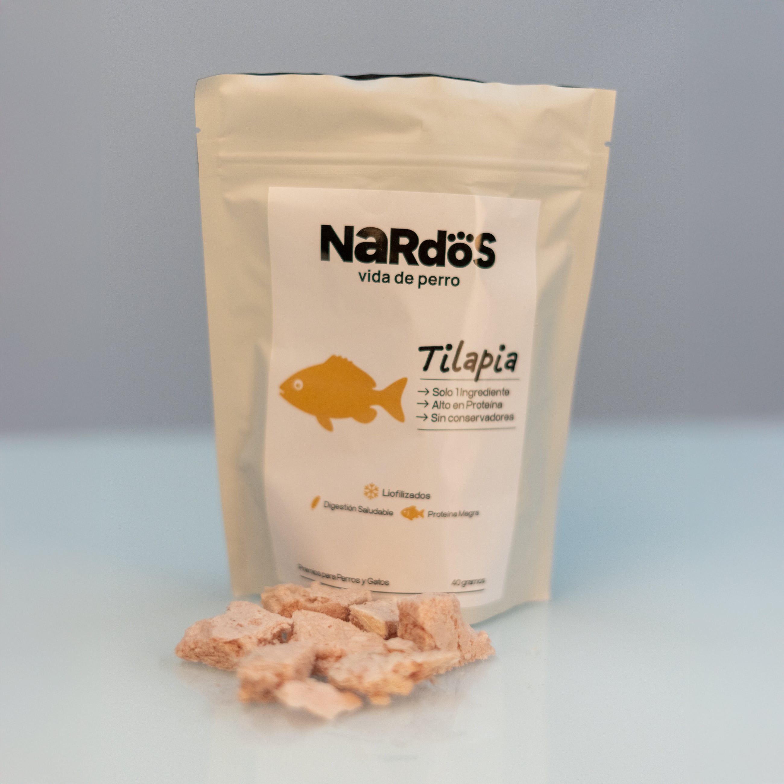 Tilapia Liofilizada para Perros y Gatos - Digestión Suave e Hipoalergénica | Nardos Vida de Perro