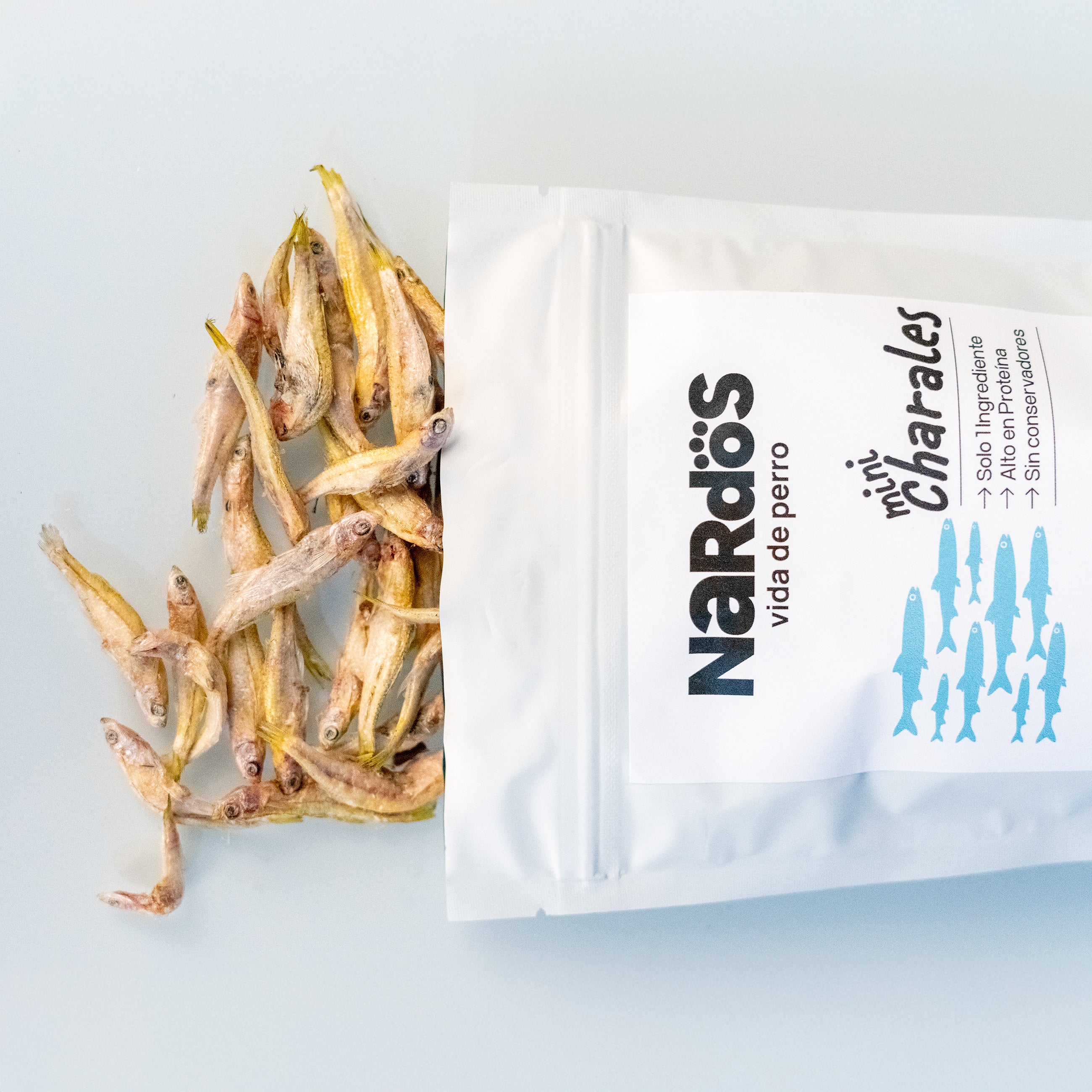 Mini Charales Liofilizados para Perros y Gatos – Huesos Fuertes, Dientes Sanos e Ideal para Entrenamiento | Nardos Vida de Perro