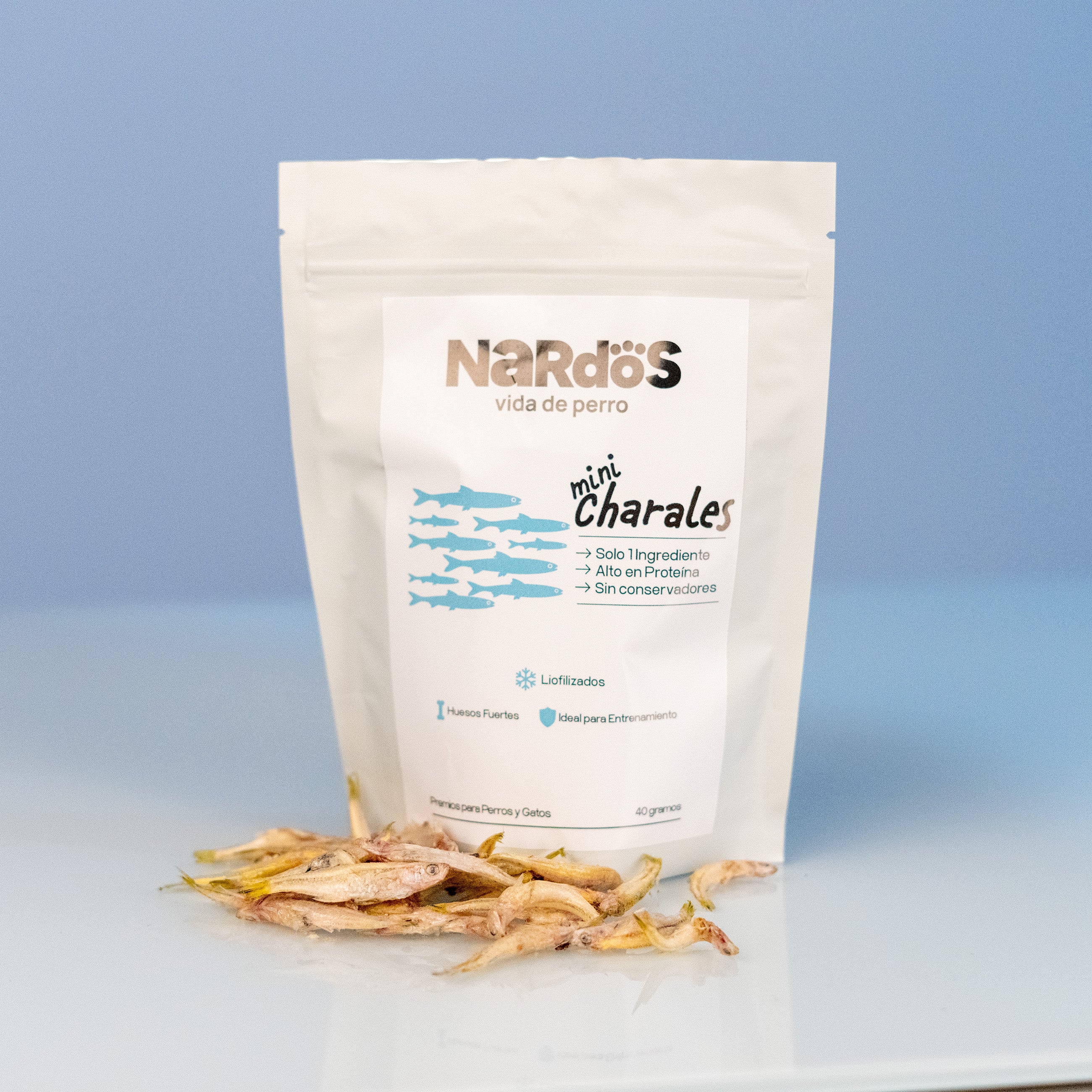 Mini Charales Liofilizados para Perros y Gatos – Huesos Fuertes, Dientes Sanos e Ideal para Entrenamiento | Nardos Vida de Perro
